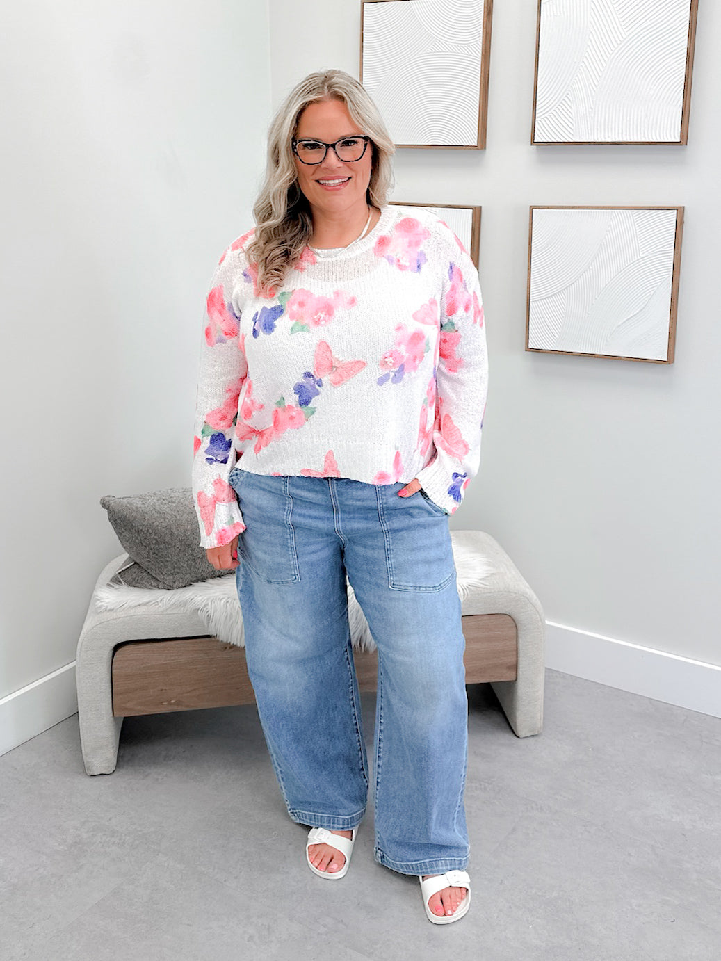 Meadow Sweater in Mixed Pink