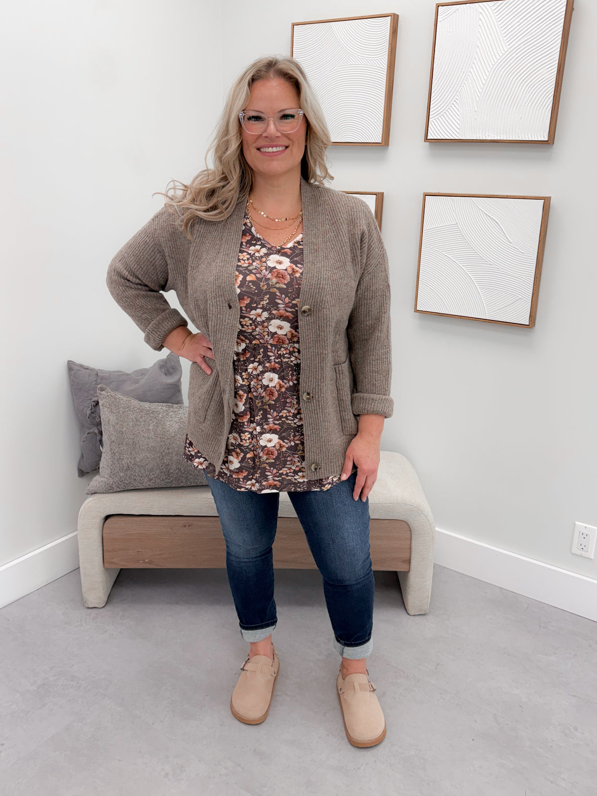 Codi Cardigan in Taupe