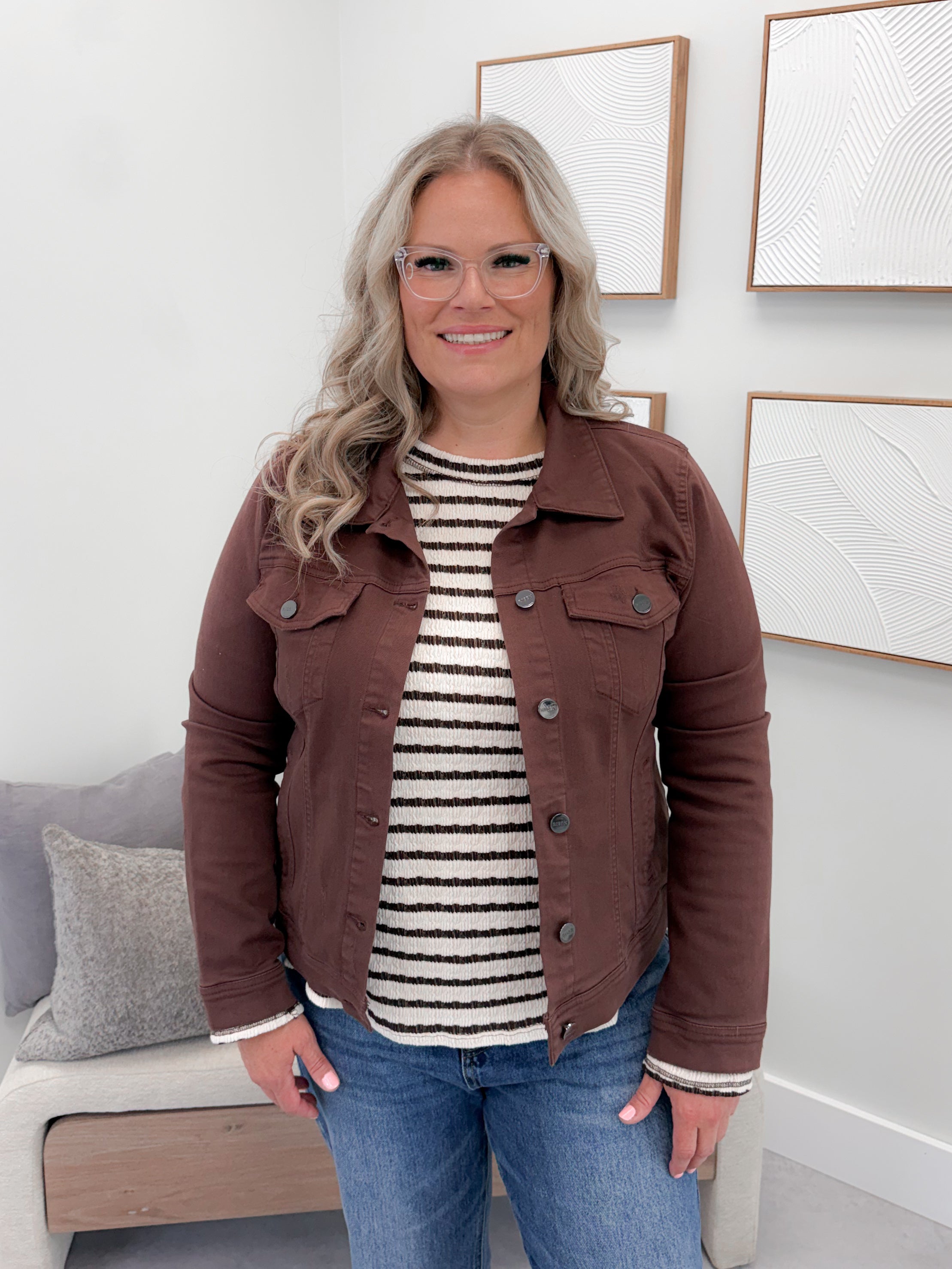 Aurora Denim Jacket in Chocolate