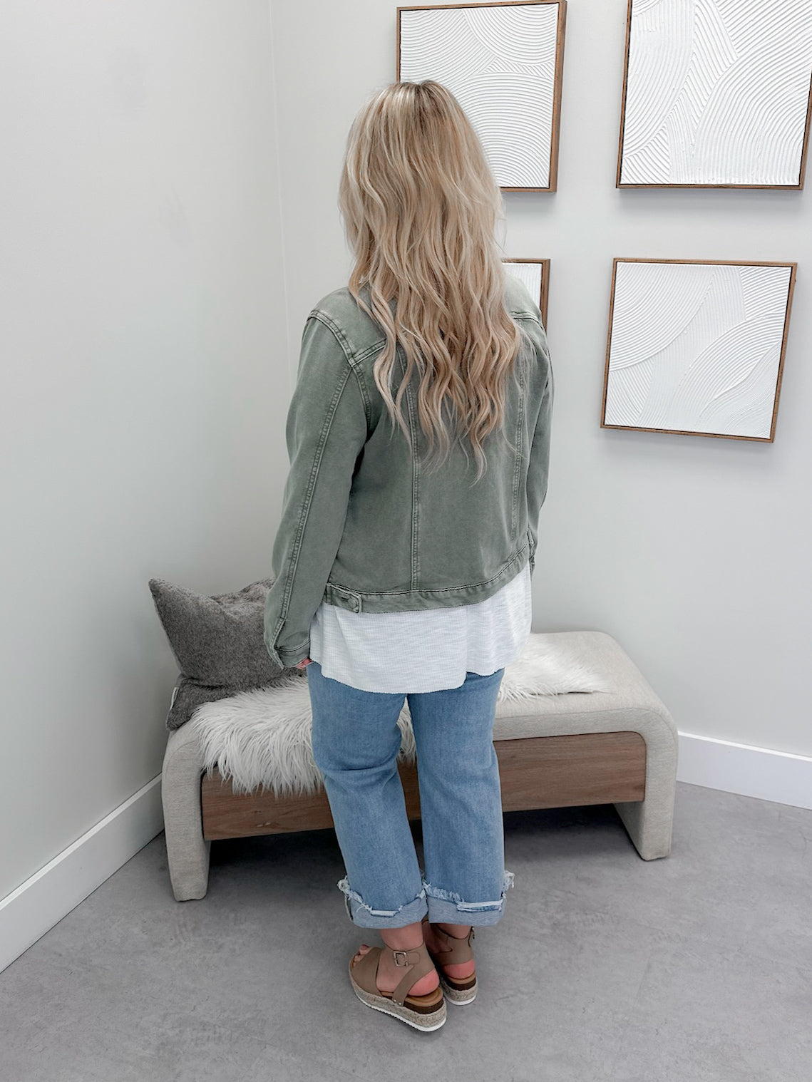Soft Denim Jacket in Fern