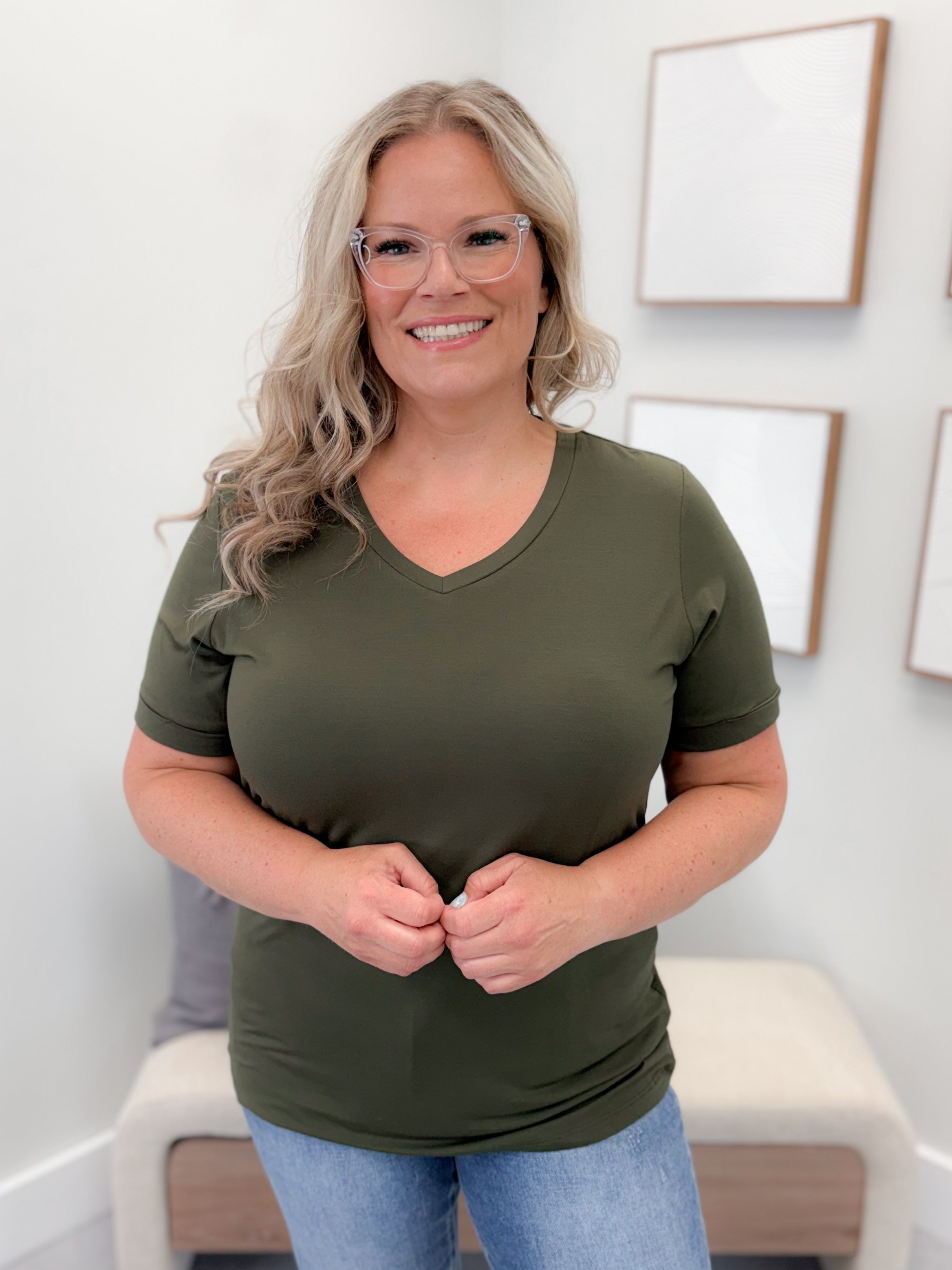 Coralie Tee in Dark Olive