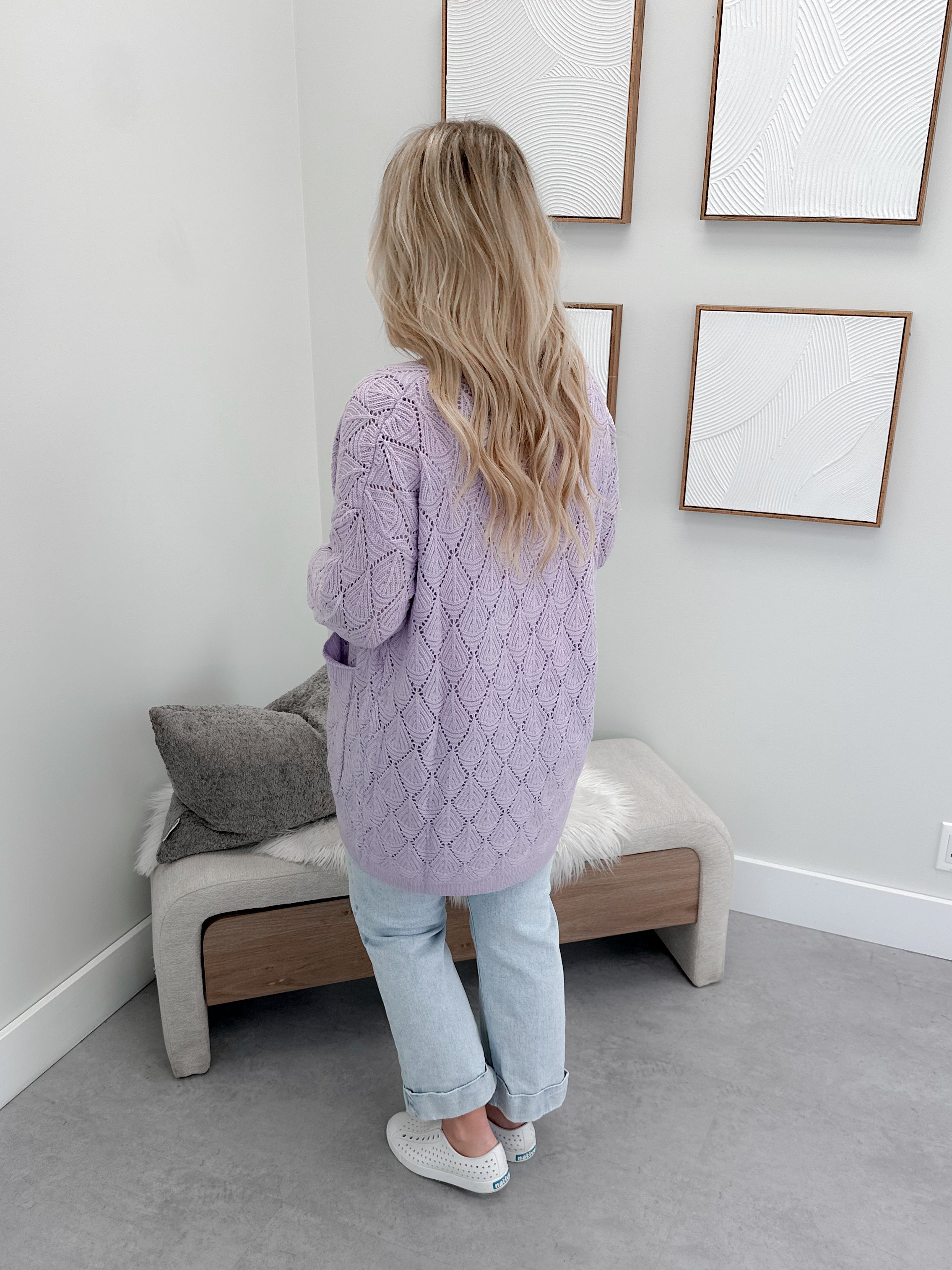 Astrid Knit Cardigan in Lavender