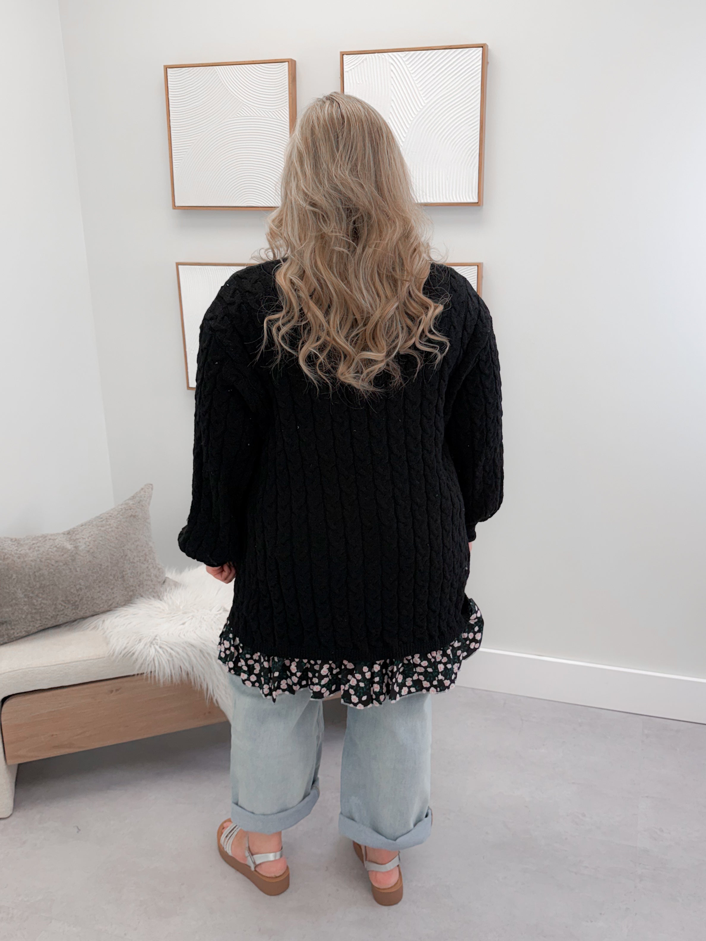 Raelynn Rose Cardigan in Black by Pol