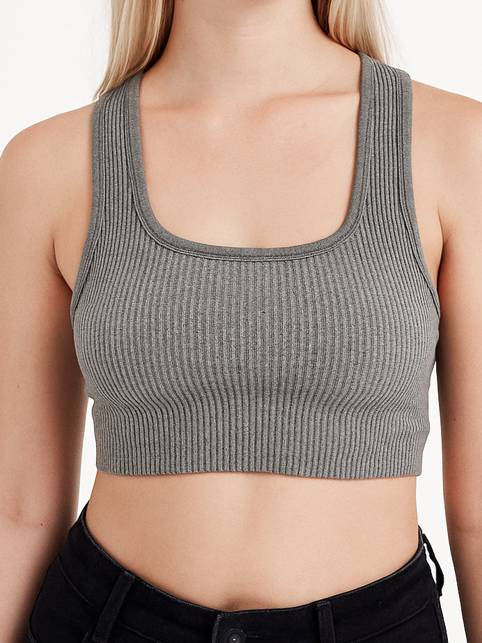 Seamless Ribbed Brami in Grey