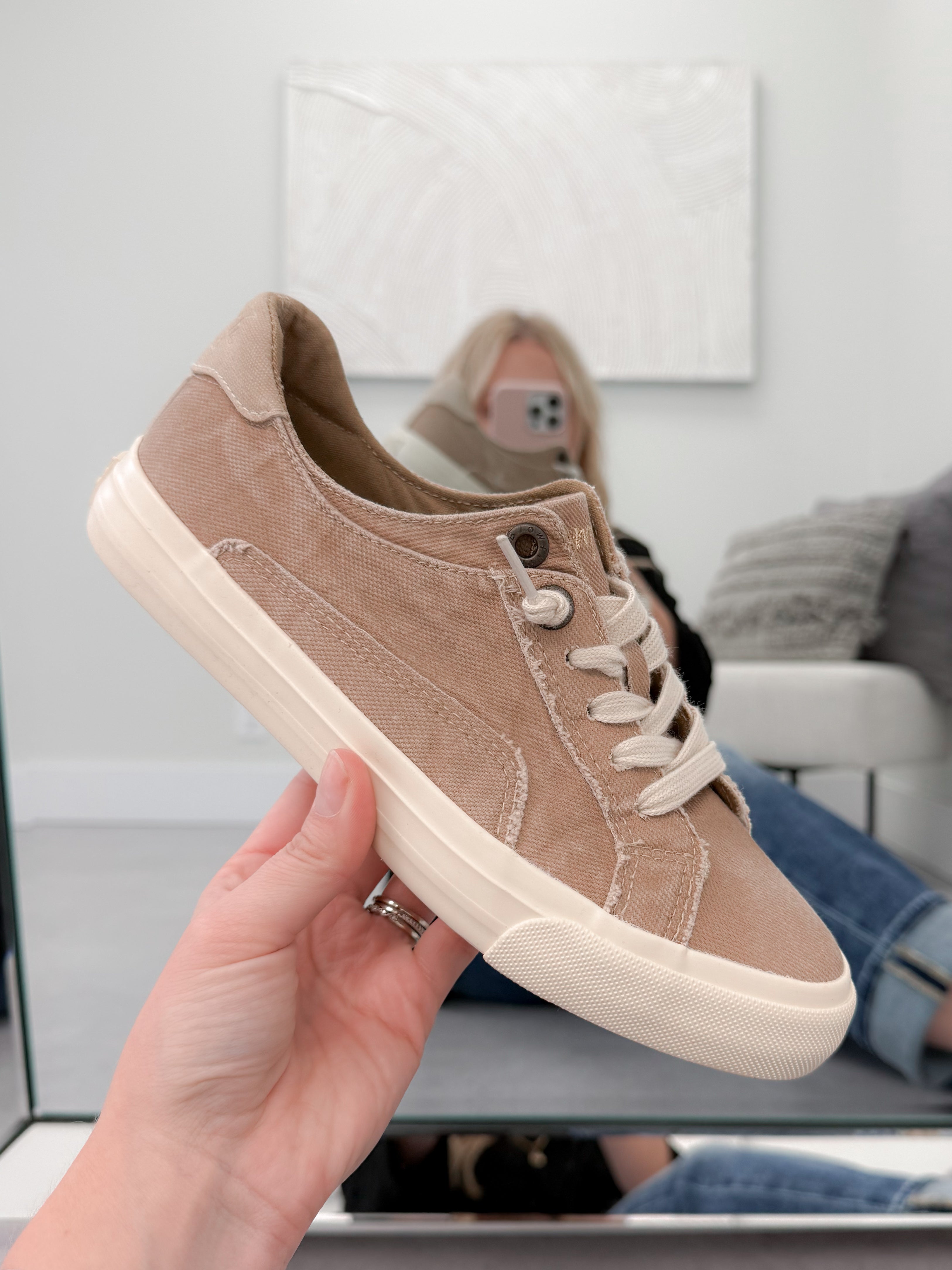 Martina Slip on Sneaker in Desert Khaki - Size 10