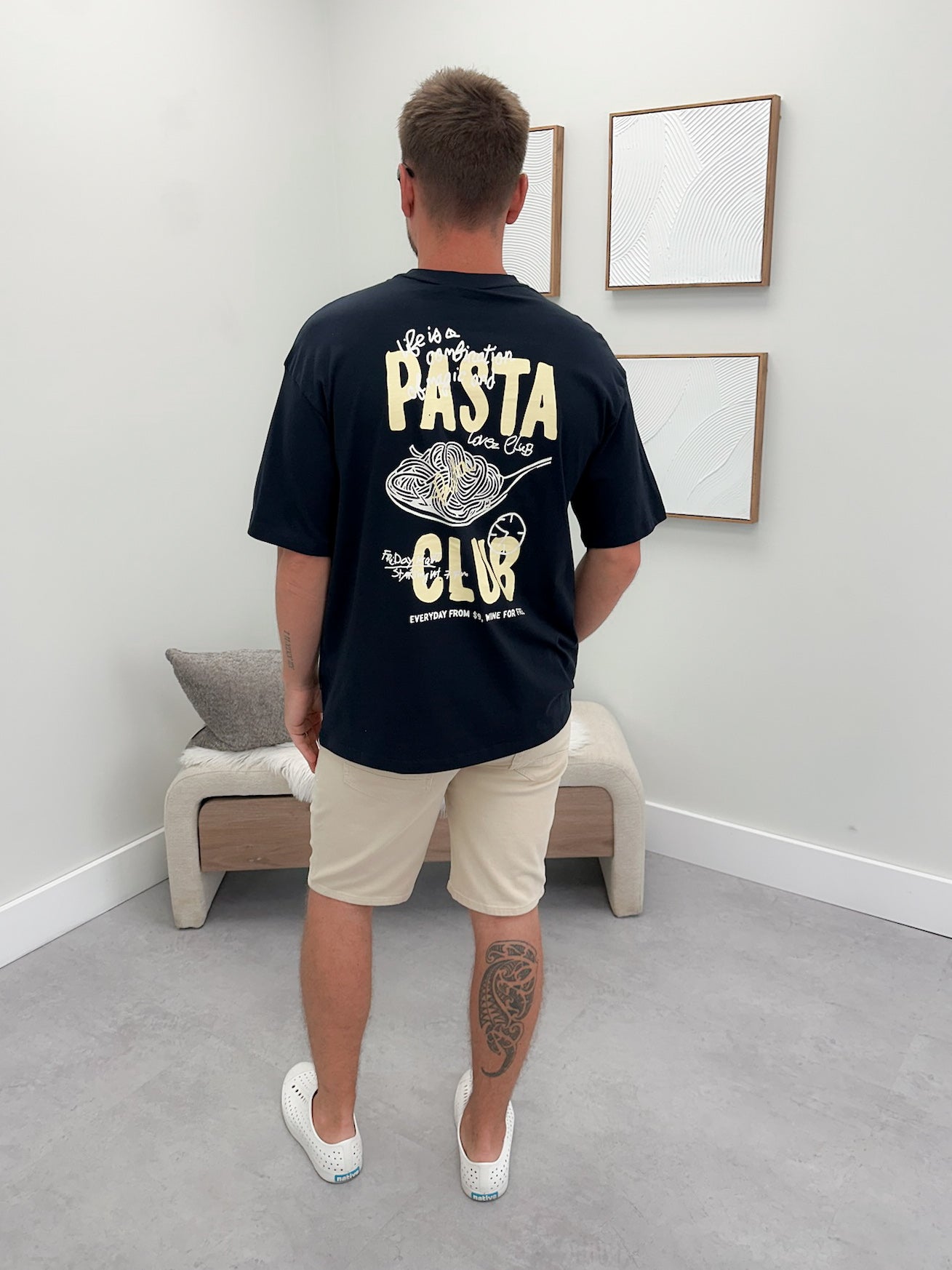 Mens Pasta Tee in Navy