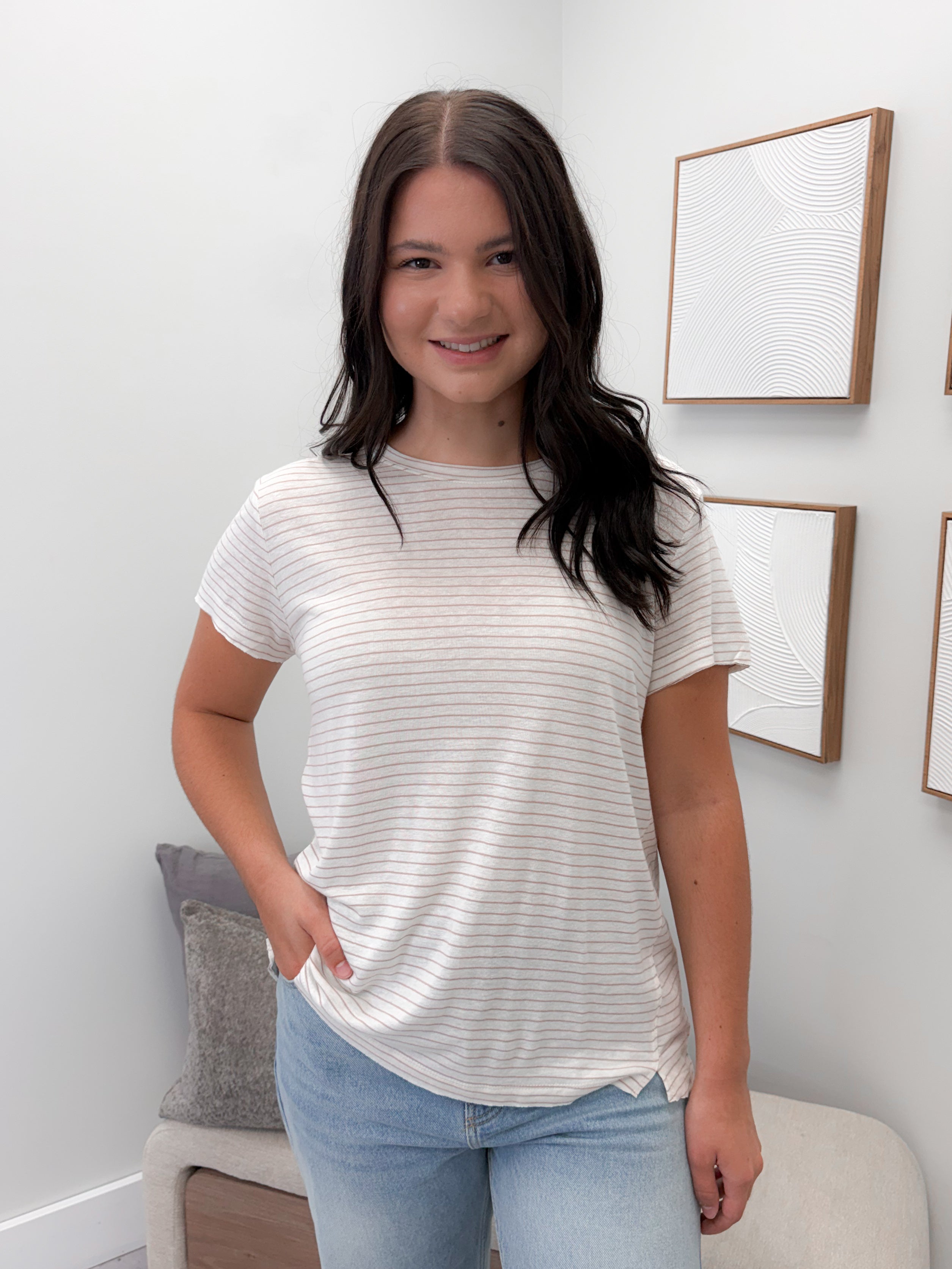 Brylie Tee in Mocha Stripe