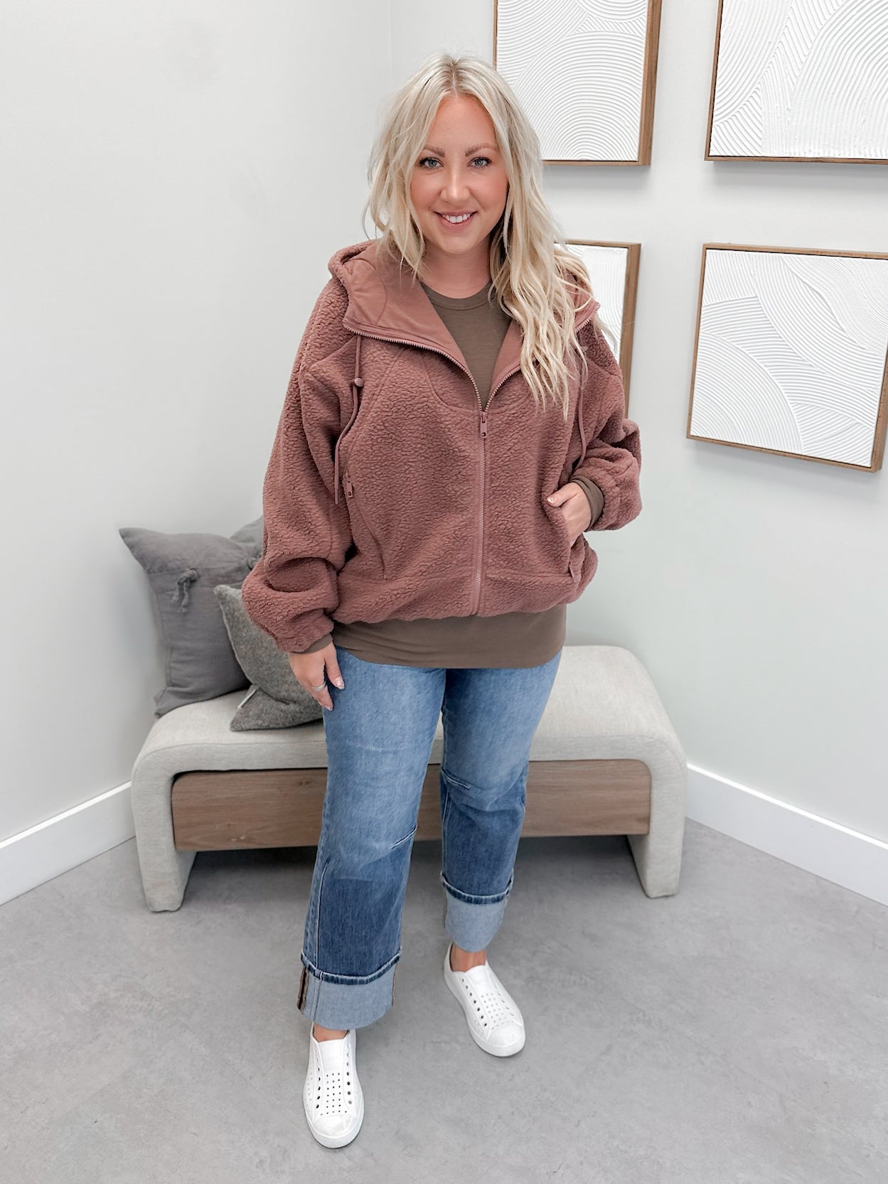 Alpine Fleece Jacket in Rose Taupe