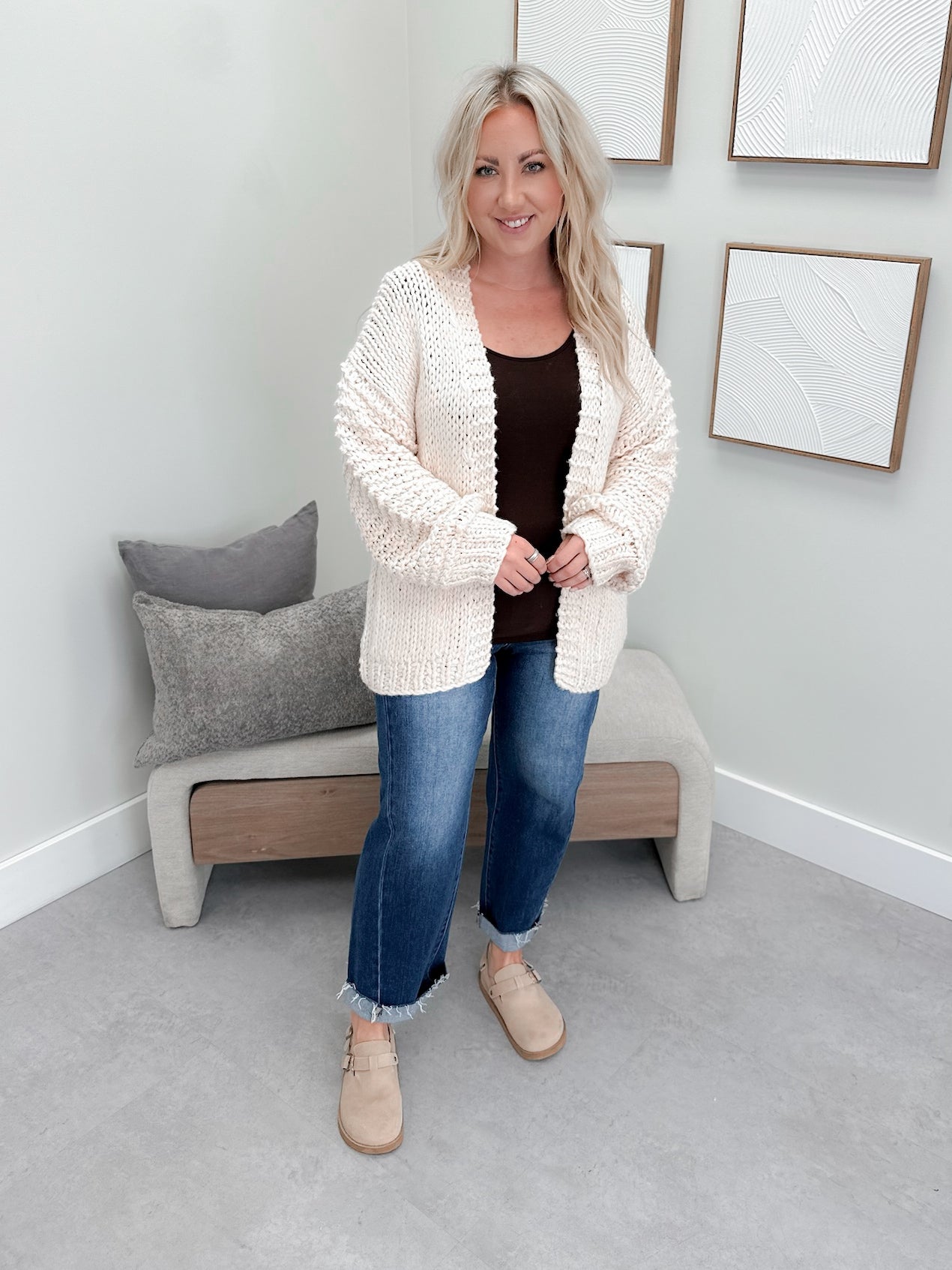 Andi Heart Cardigan in Blush