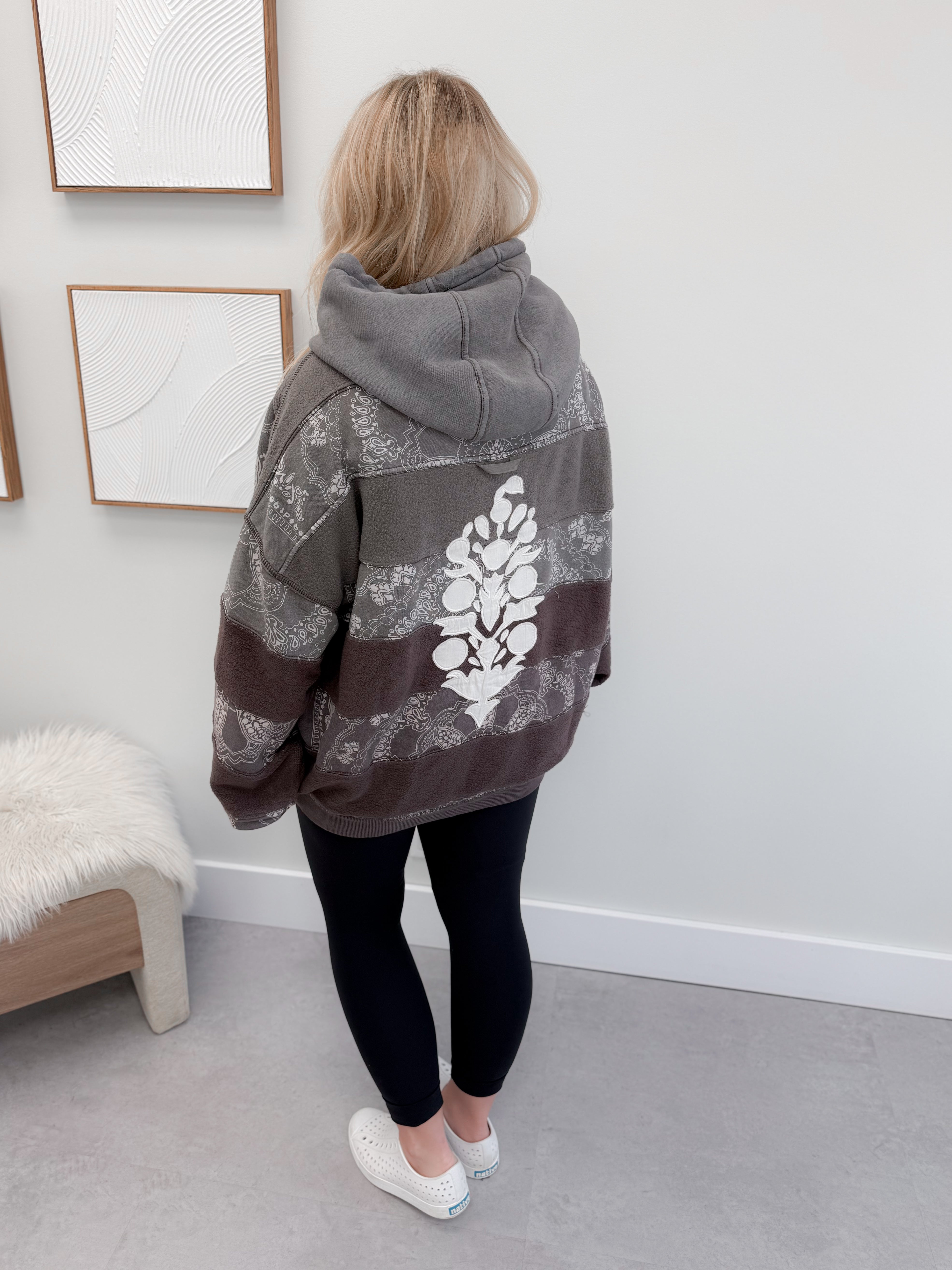 Final Call Bandana Logo Hoodie in Chocolate By Free People