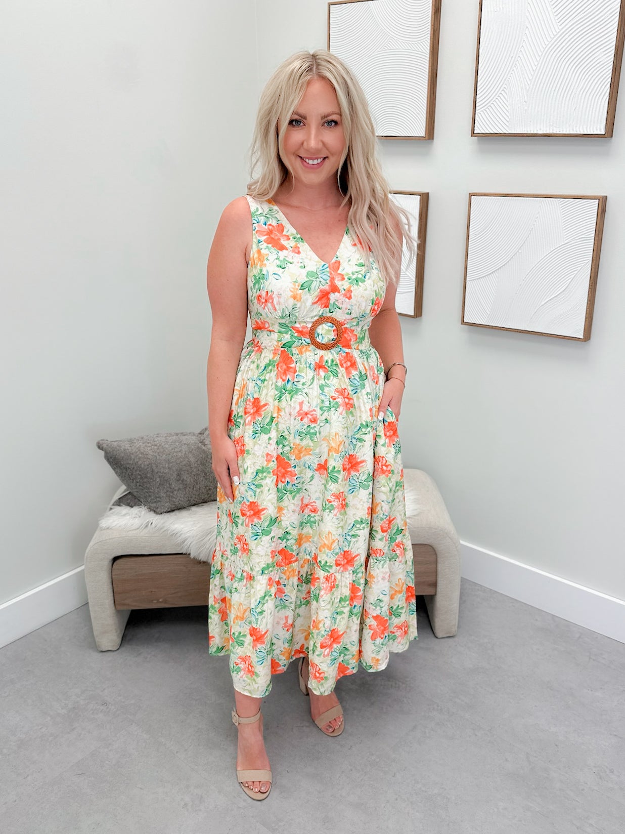 Silvia Dress in Coral
