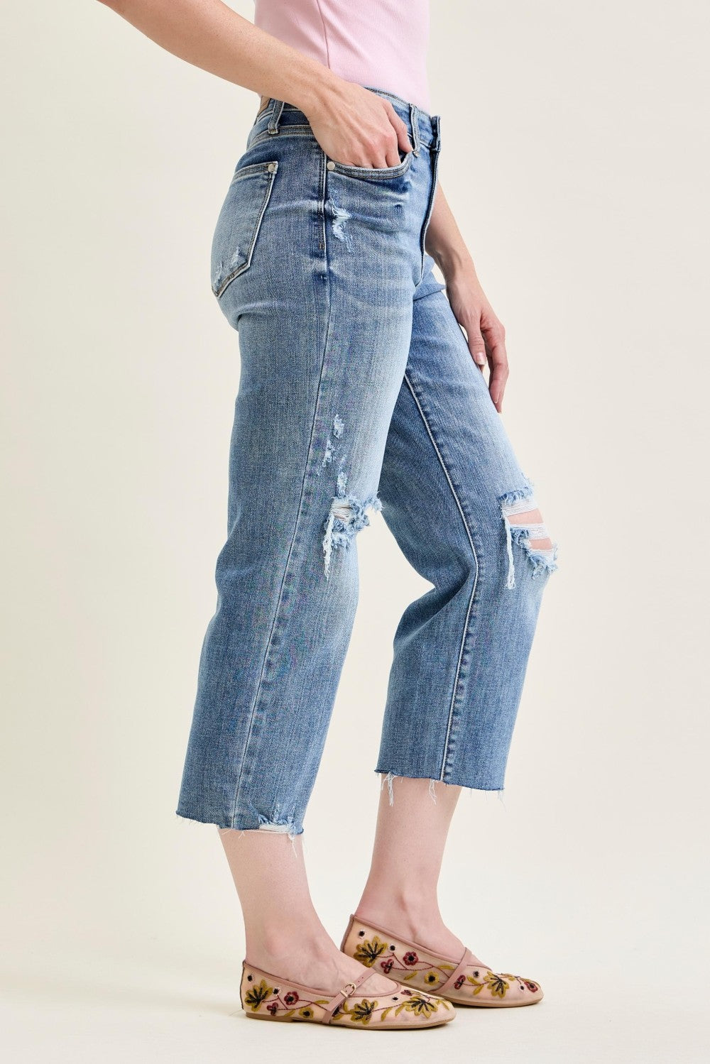 Hailey High Rise Cropped Wide Leg Jeans by Judy Blue