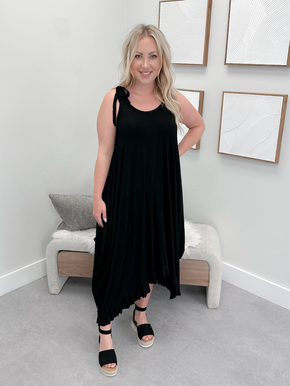 Mace Dress in Black