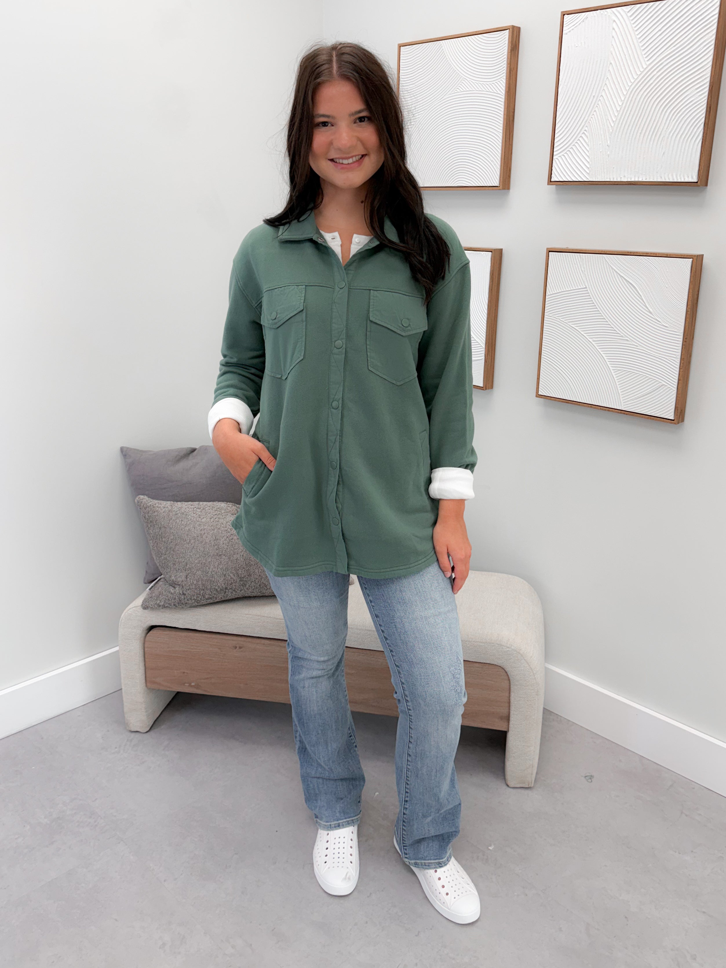 Essen Shacket in Green