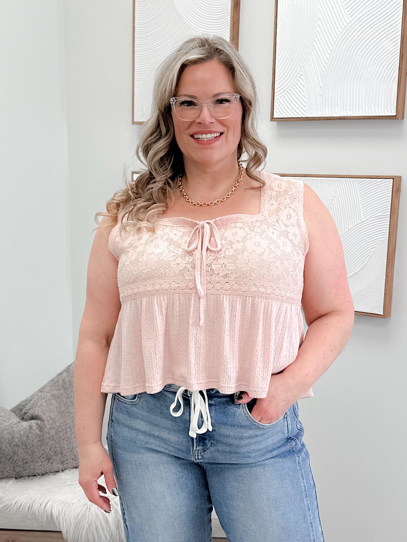 Fiore Tank in Blush