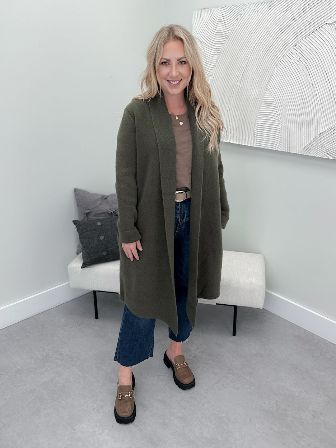 Reggie Coatigan in Olive