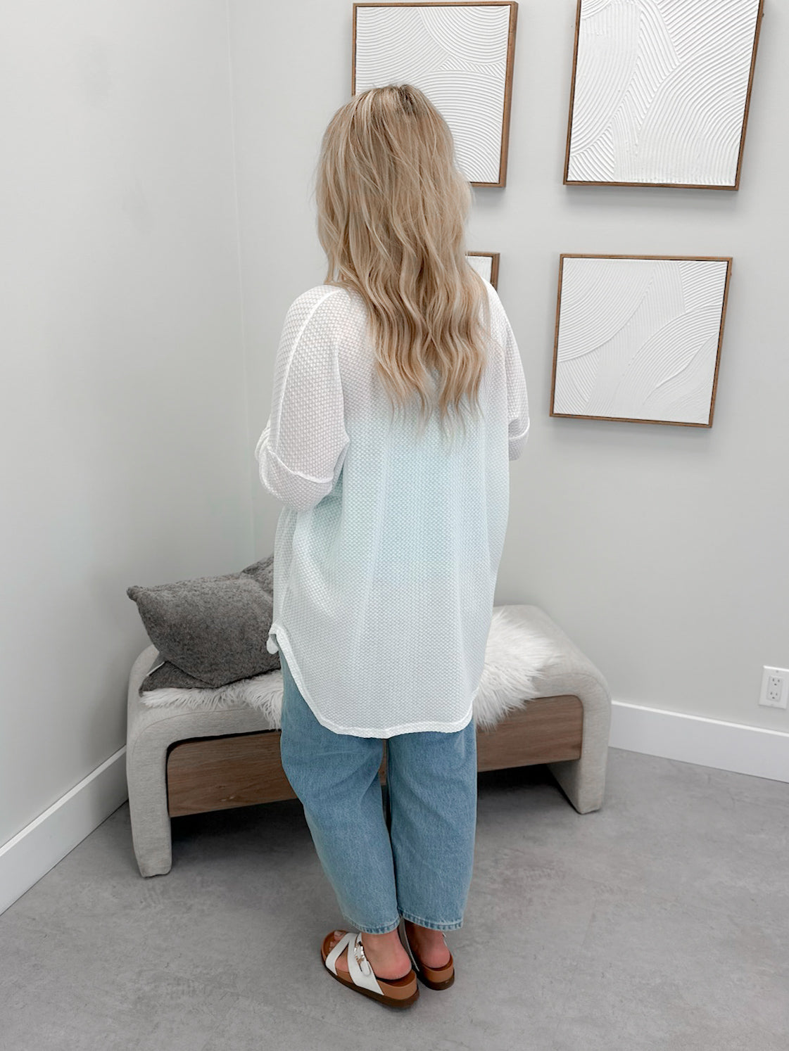 Waffle Two in One Top in Cloud