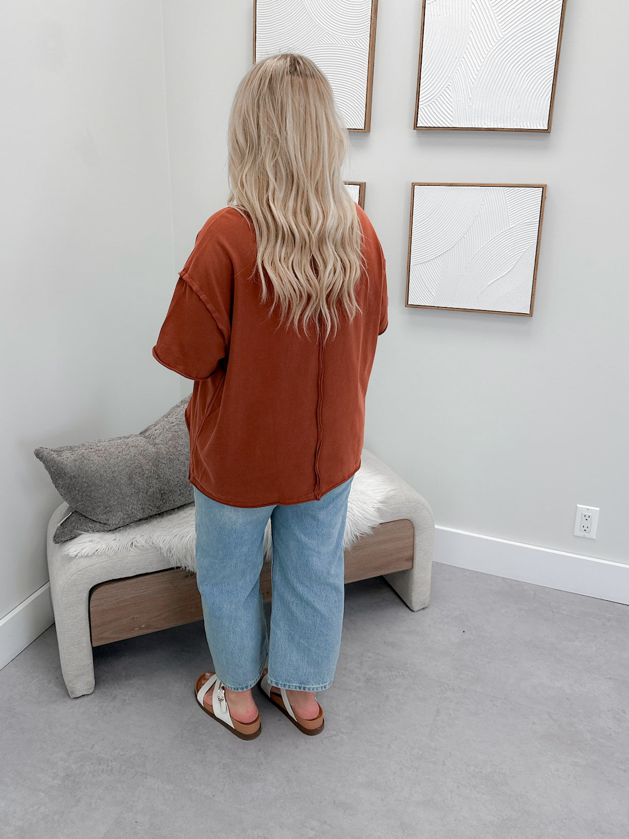 Boyfriend Tee in Rust by Ampersand Avenue