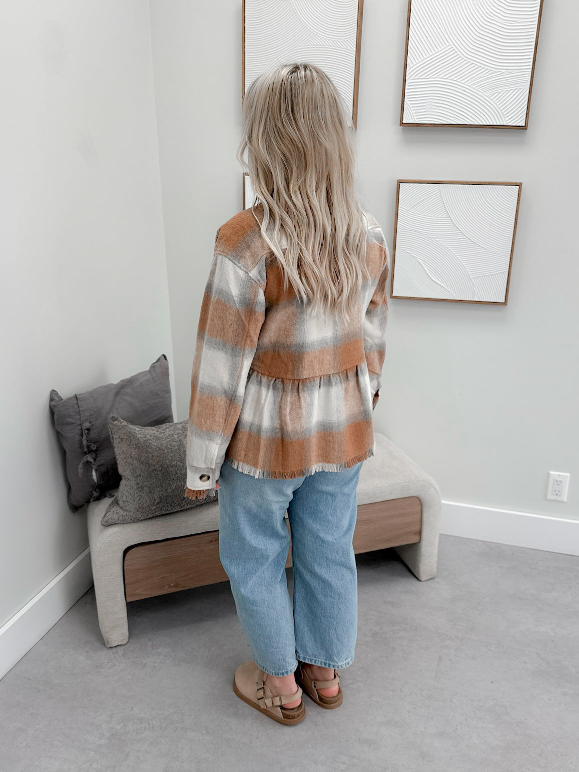 Mercy Shacket in Plaid Butterscotch