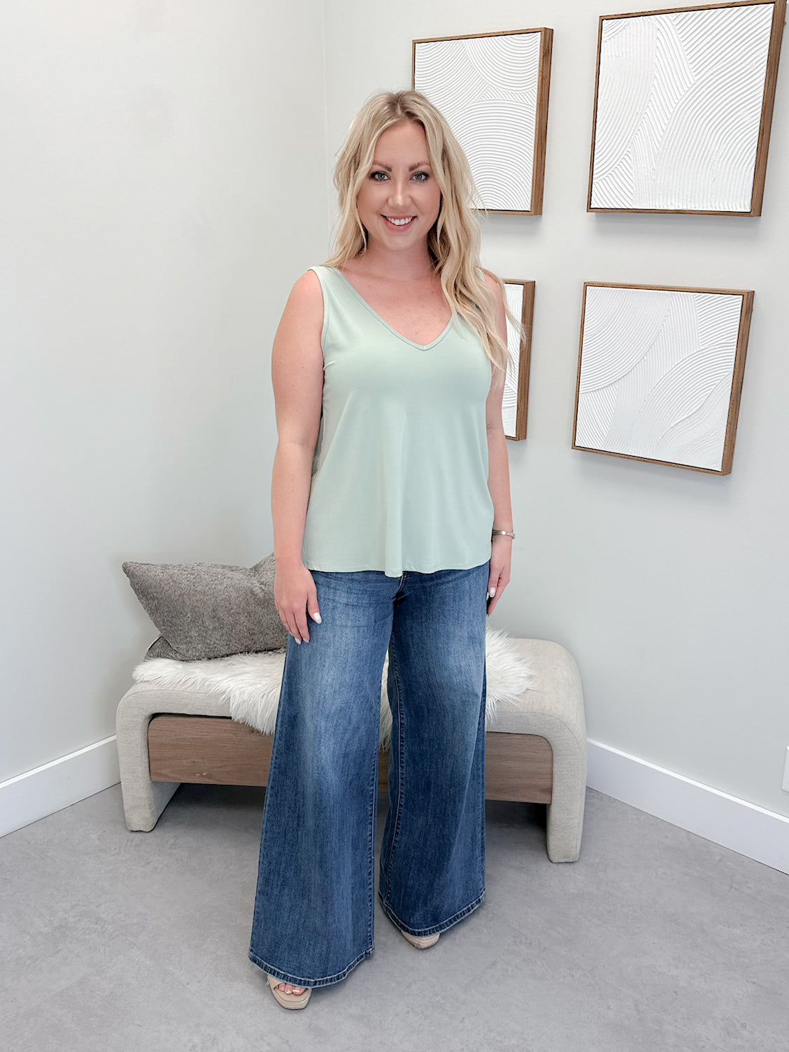 Craven Tank in Sage