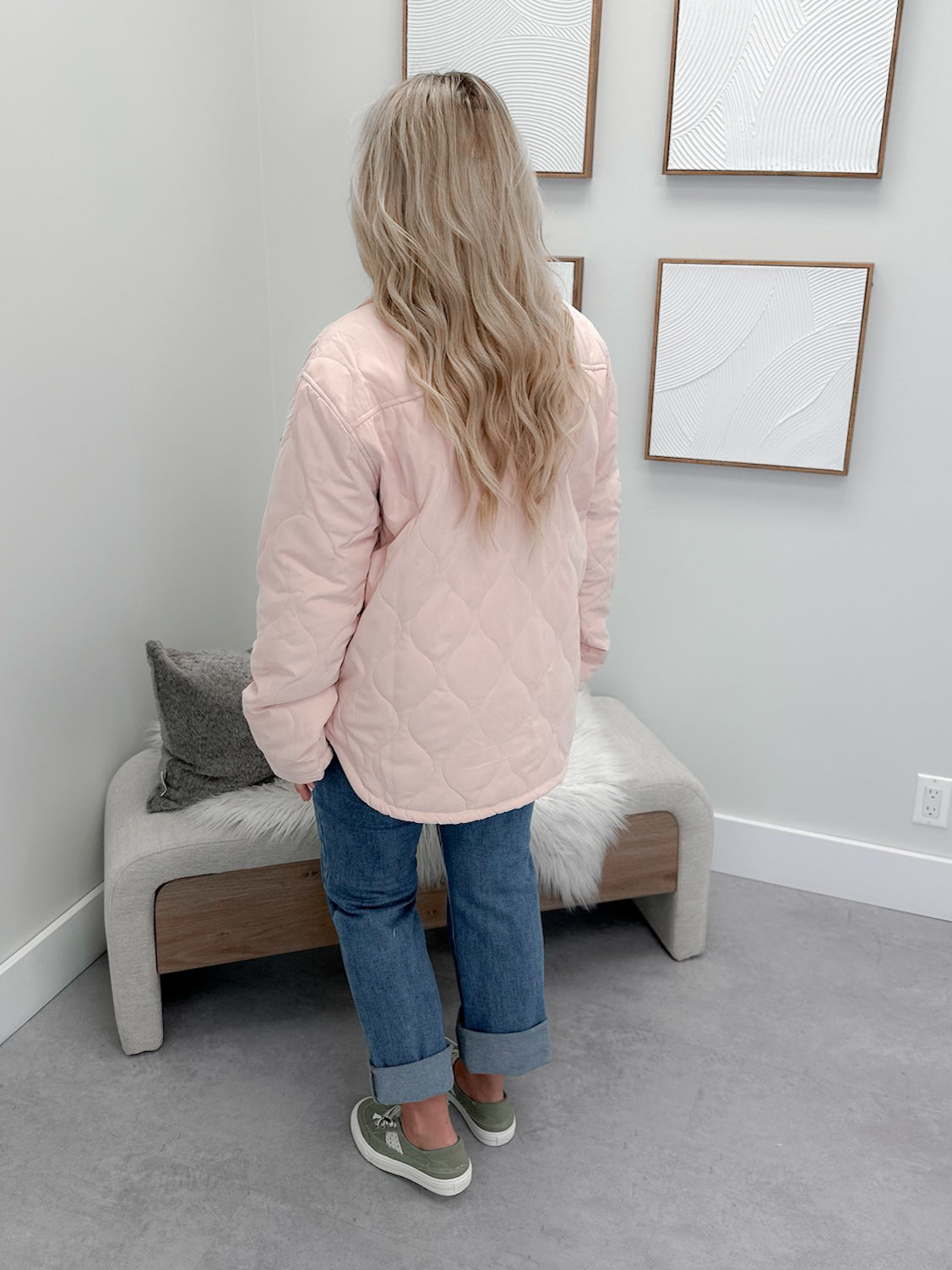 Sophia Quilted Jacket in Blush