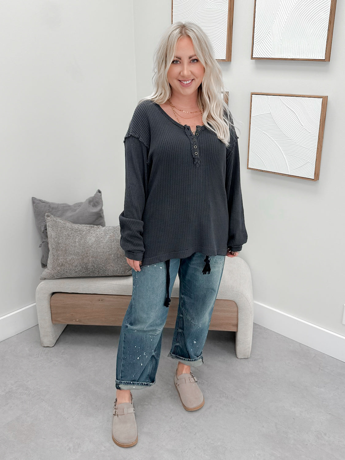 Montreal Oversized Thermal Henley by Free People