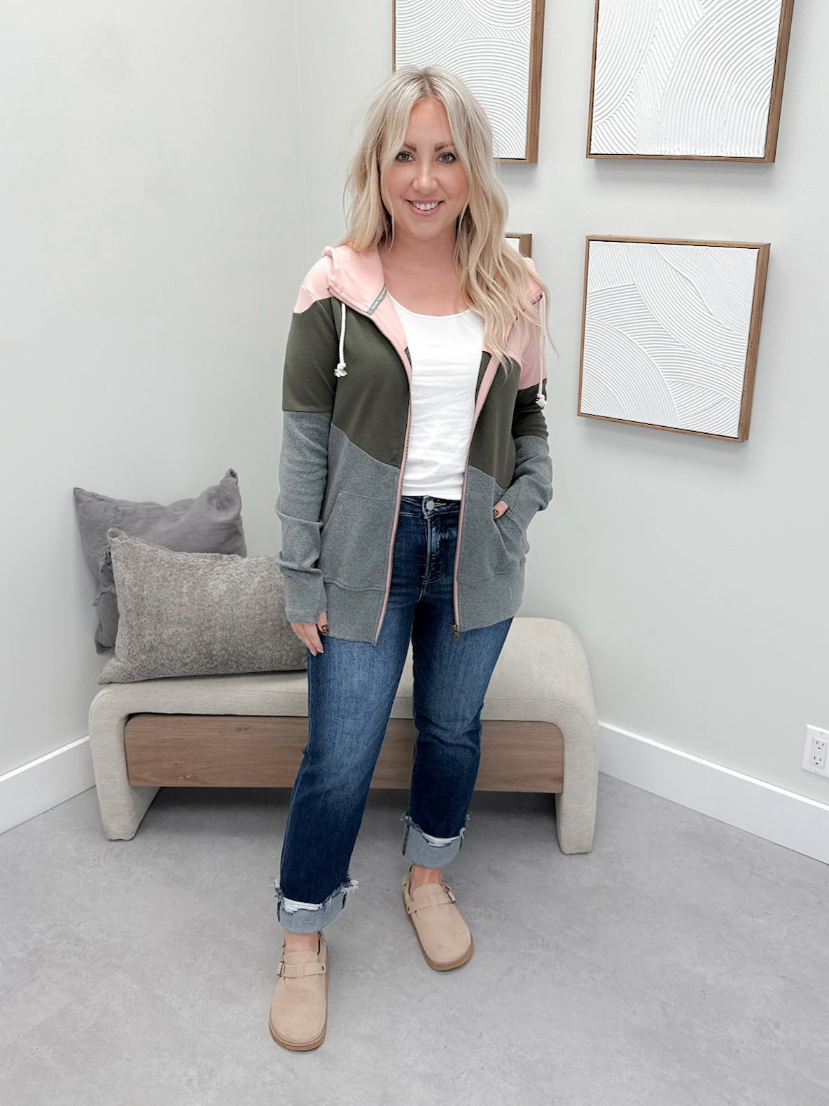 Fullzip Sweatshirt in BRB Daydreaming by Ampersand Avenue
