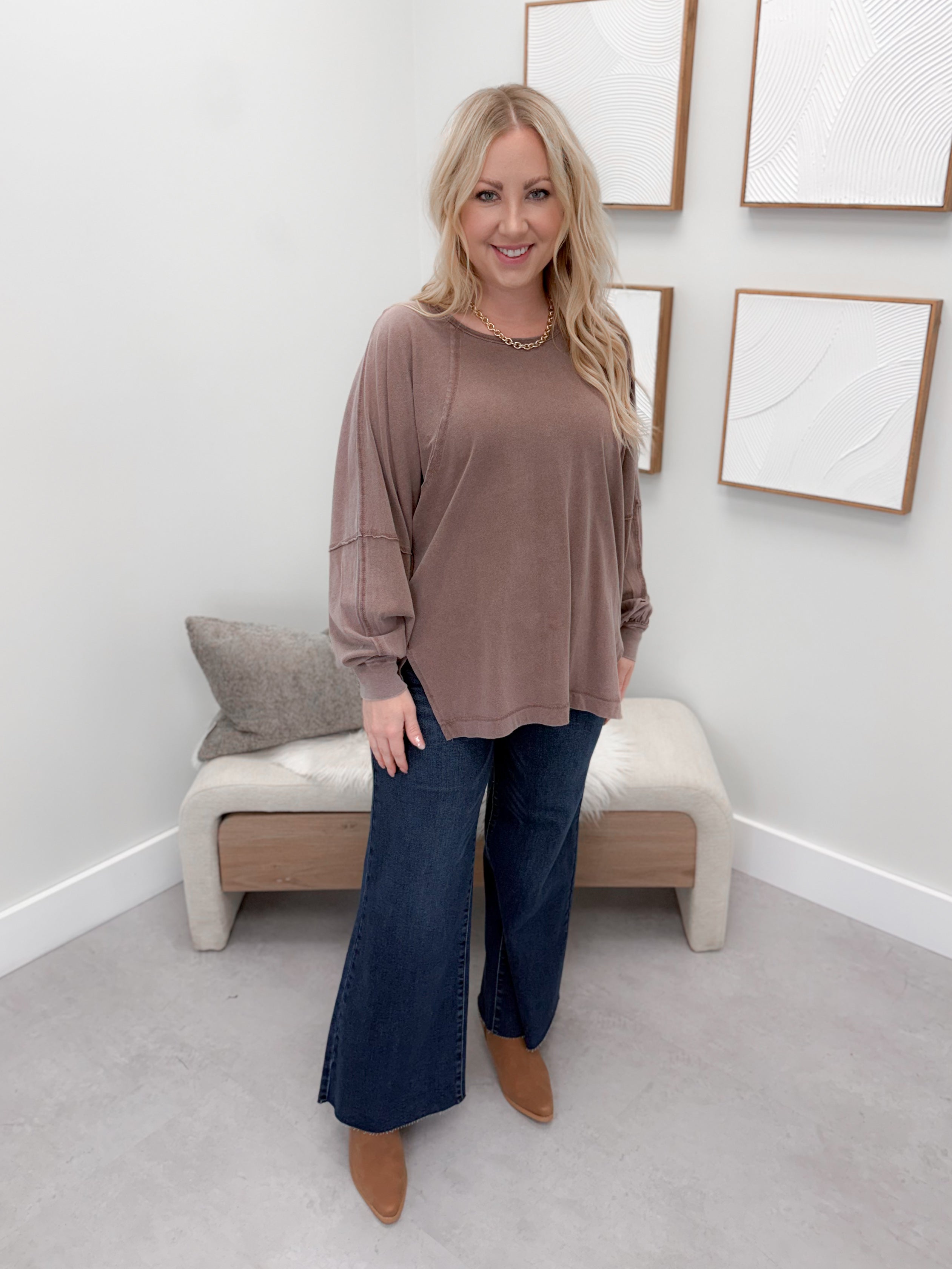 Liana Long Sleeve in Chestnut