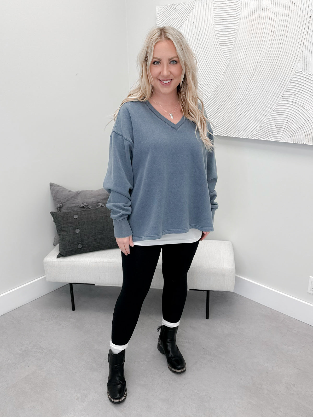 Presley Pullover in Denim - Small