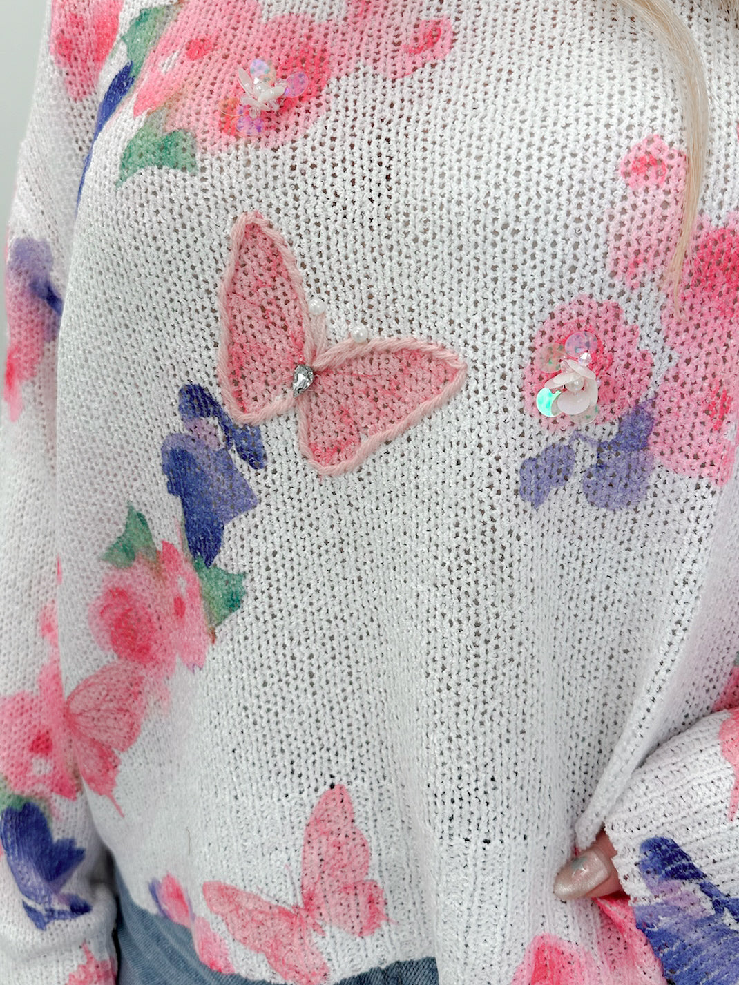 Meadow Sweater in Mixed Pink