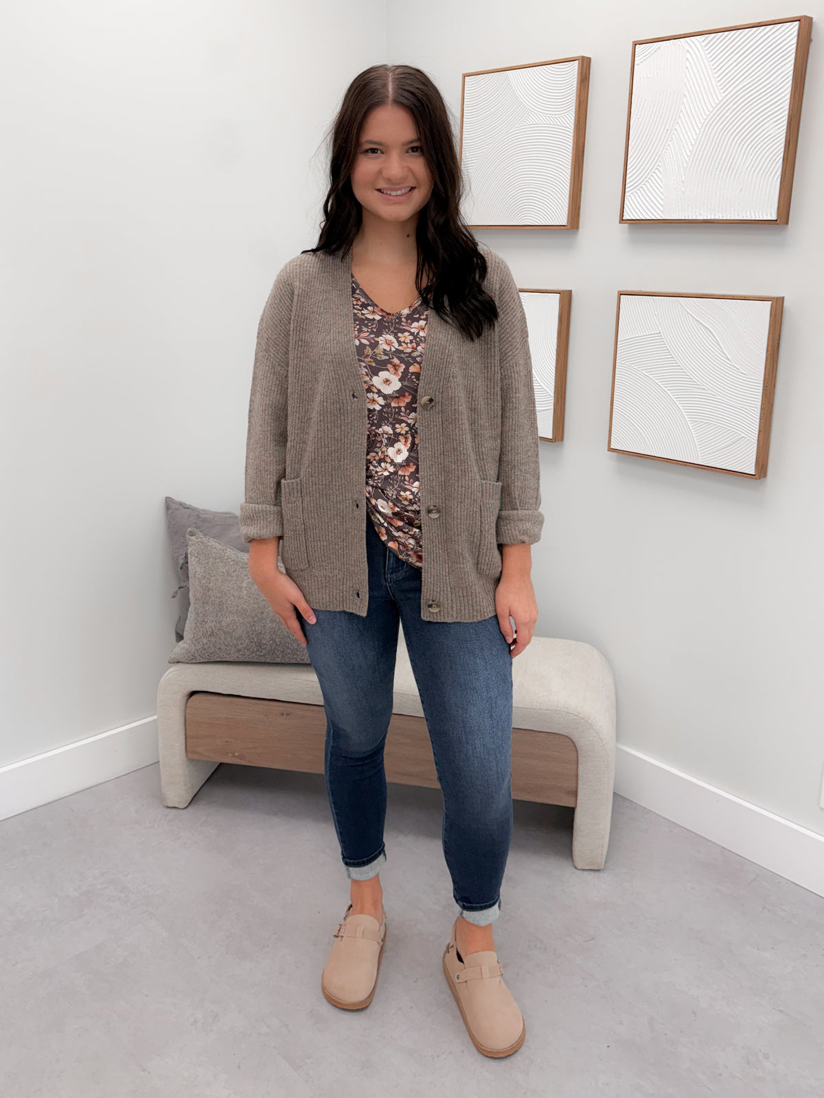Codi Cardigan in Taupe