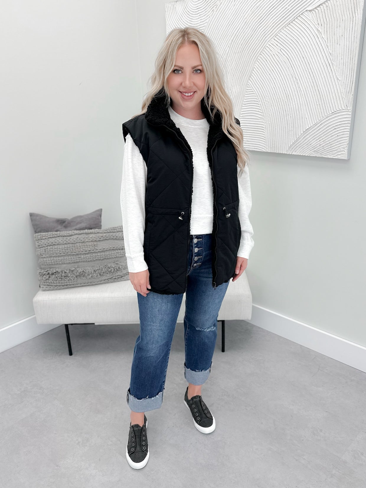 Jaden Vest in Black - Small