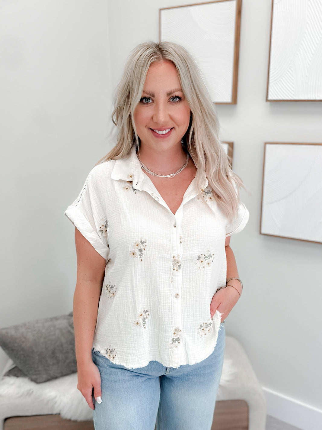 Glory Button Up in Ivory