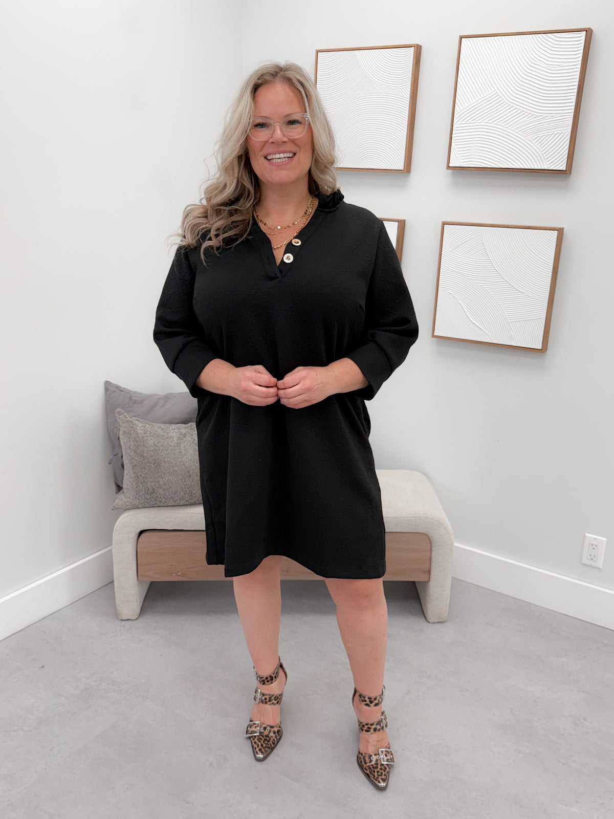 Kensington Dress in Black (CURVY ONLY)