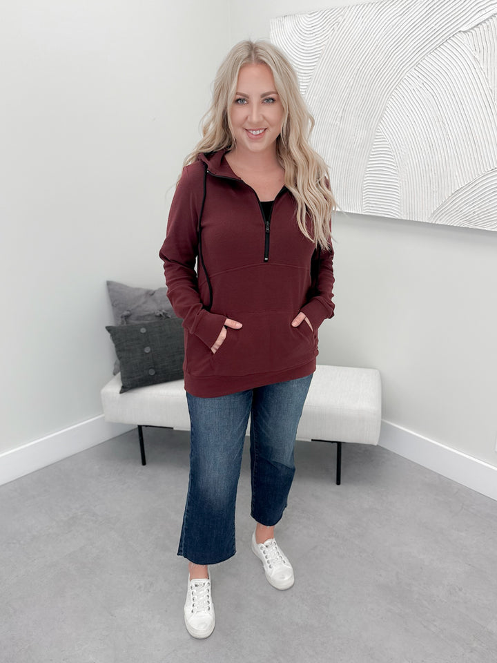 Jovie Half Zip in Burgundy