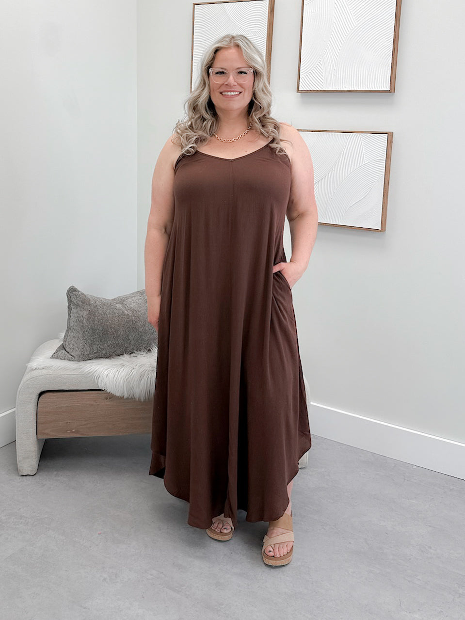 Cosmo Dress in Brown