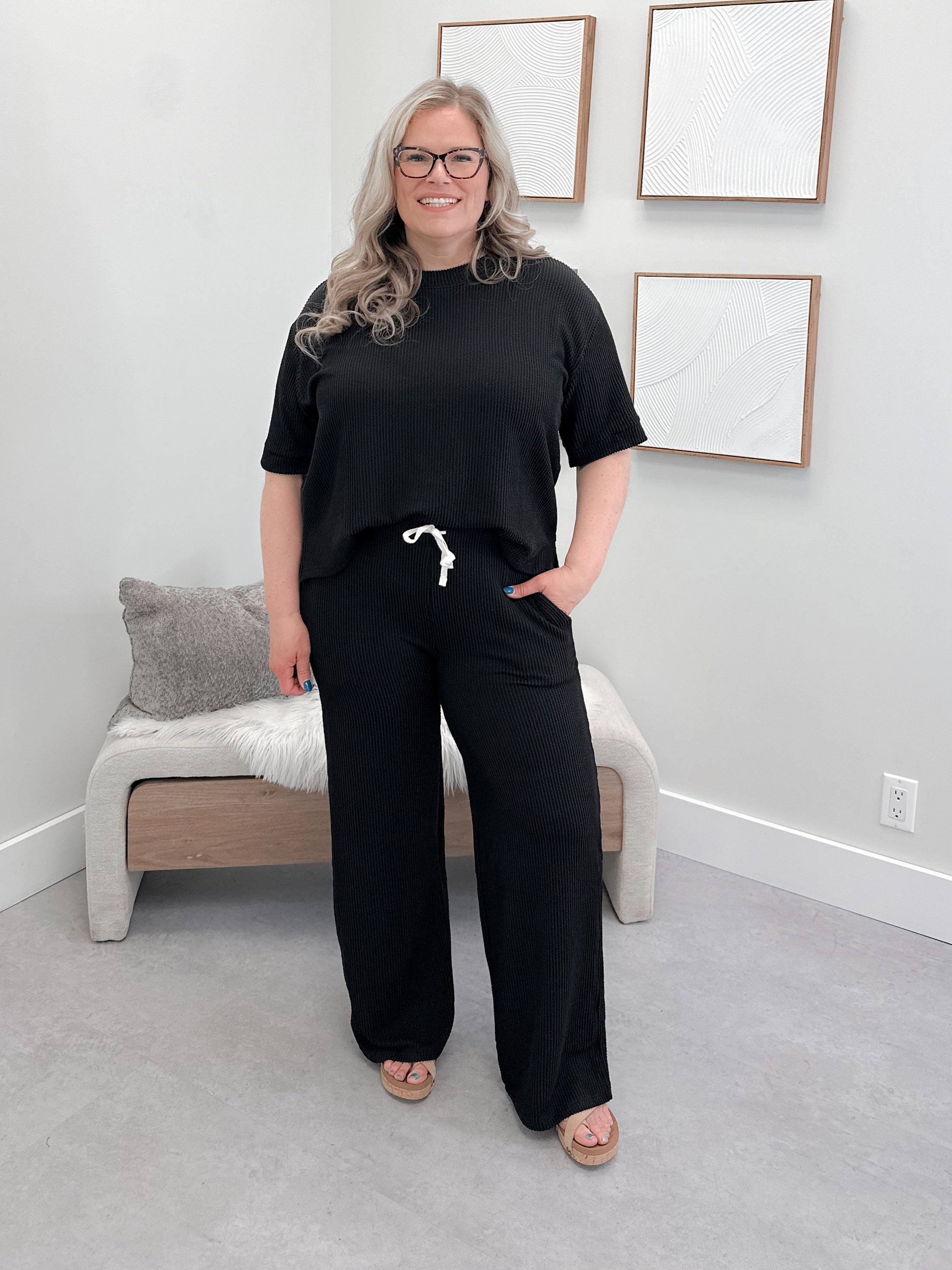 Modesto Wave Pant Set in Black