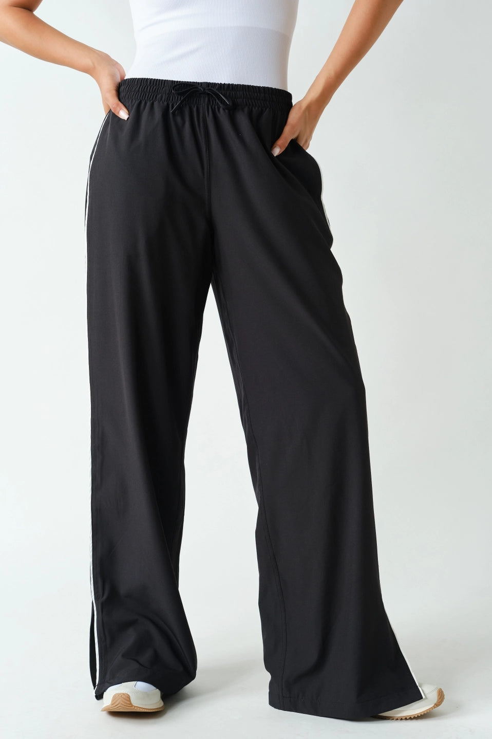 Finish Line Track Pants in Black