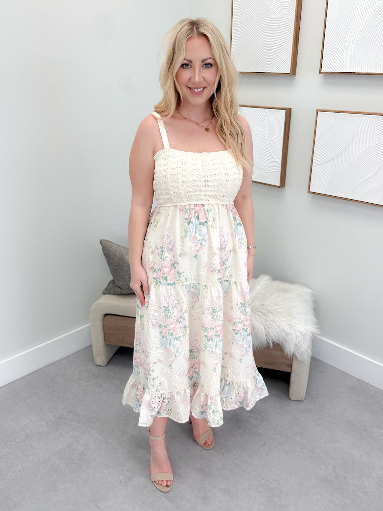 Silla Midi Dress in Multi