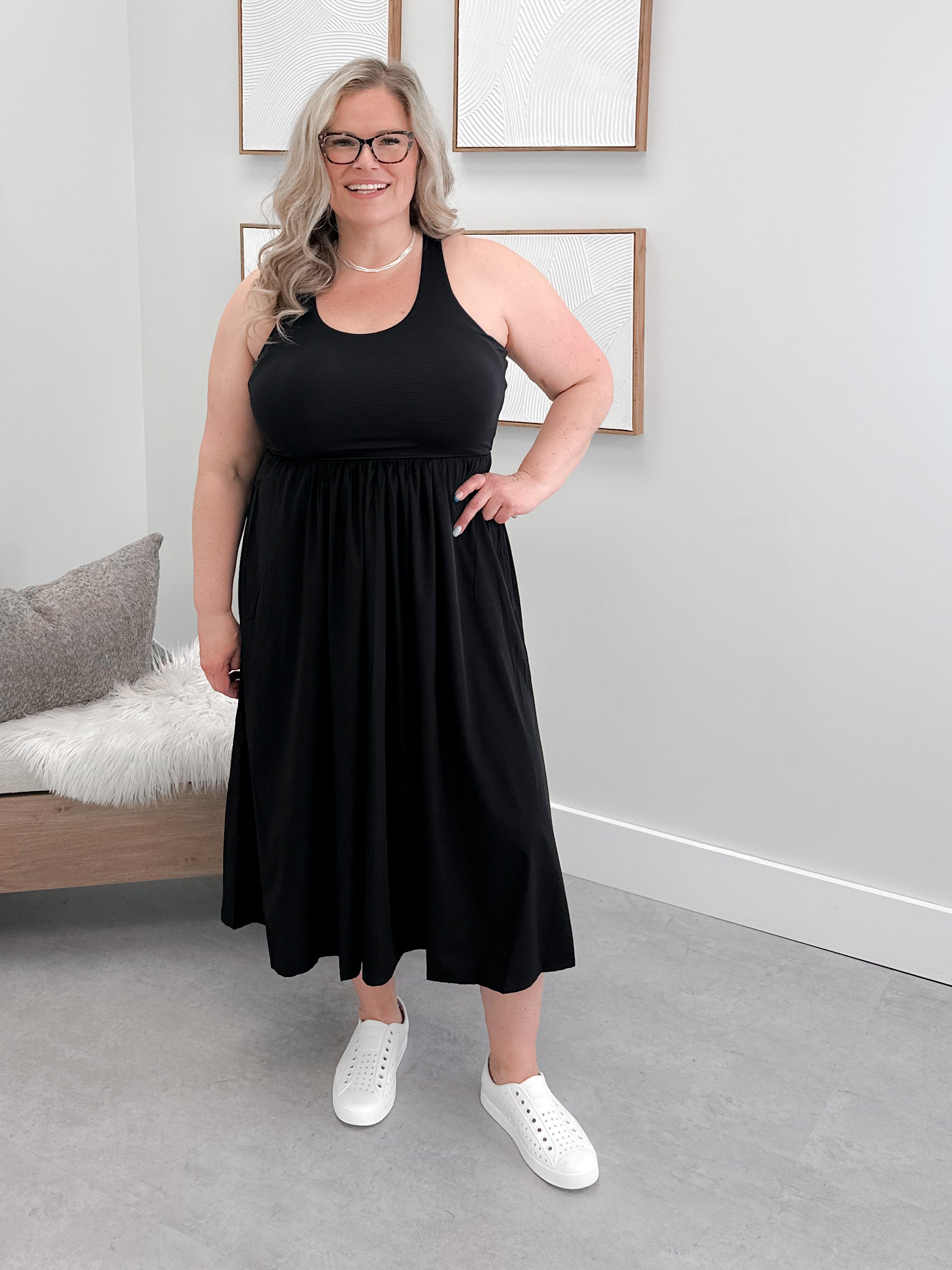 Everyday Active Tank Dress in Black
