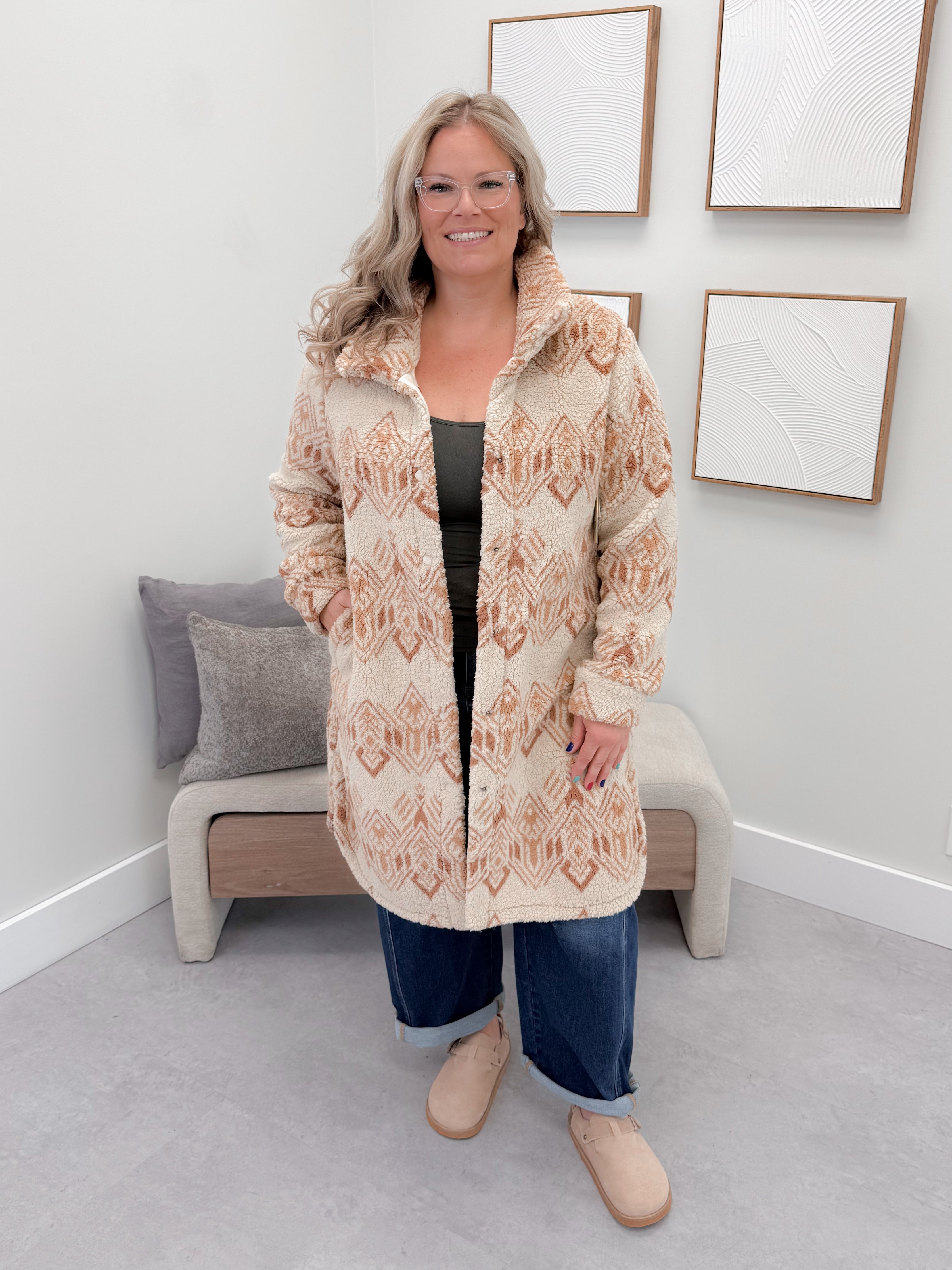 Sonoma Fleece Jacket in Aztec Creme Brûlée