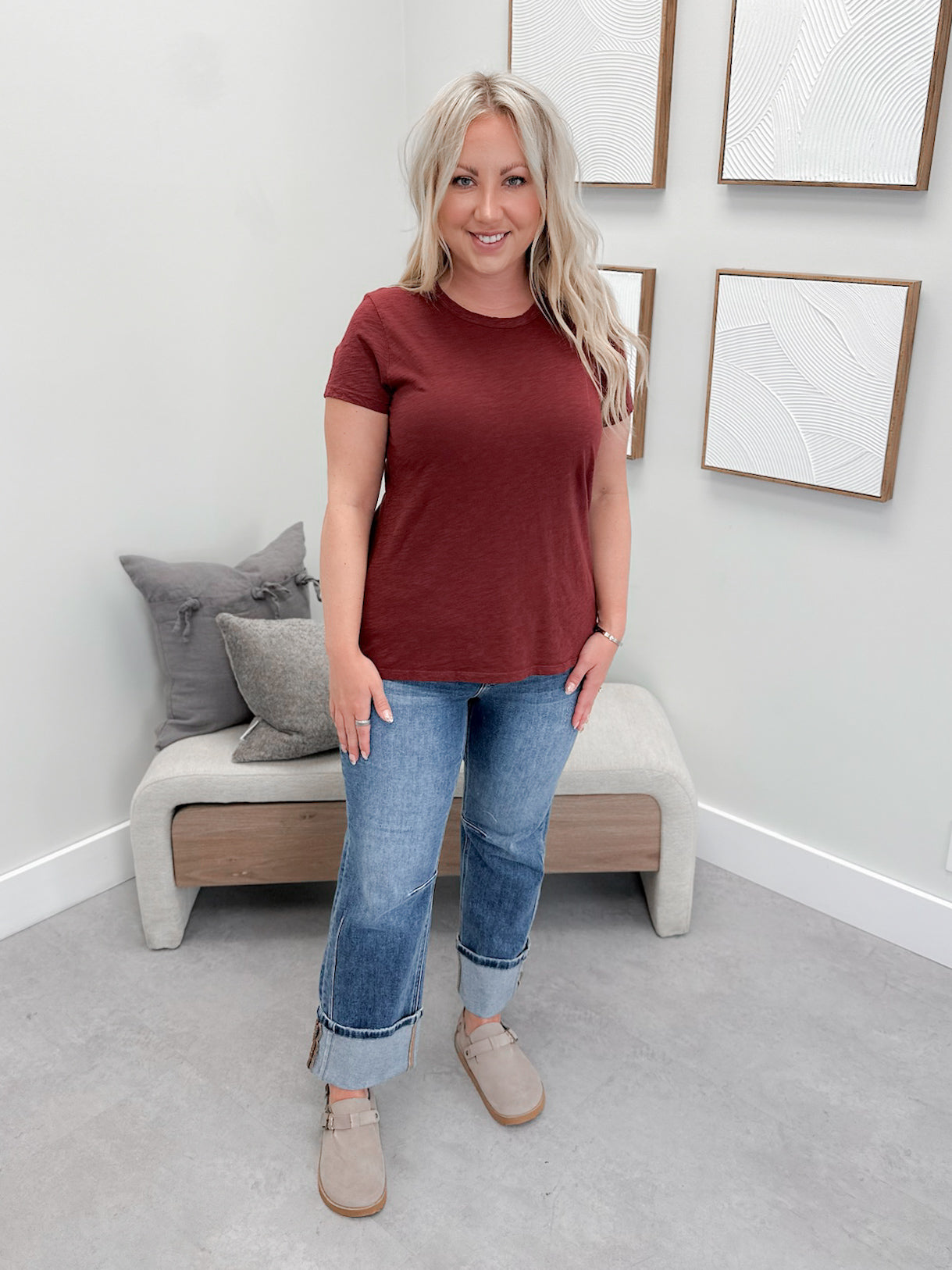 Cassidy Tee in Wine
