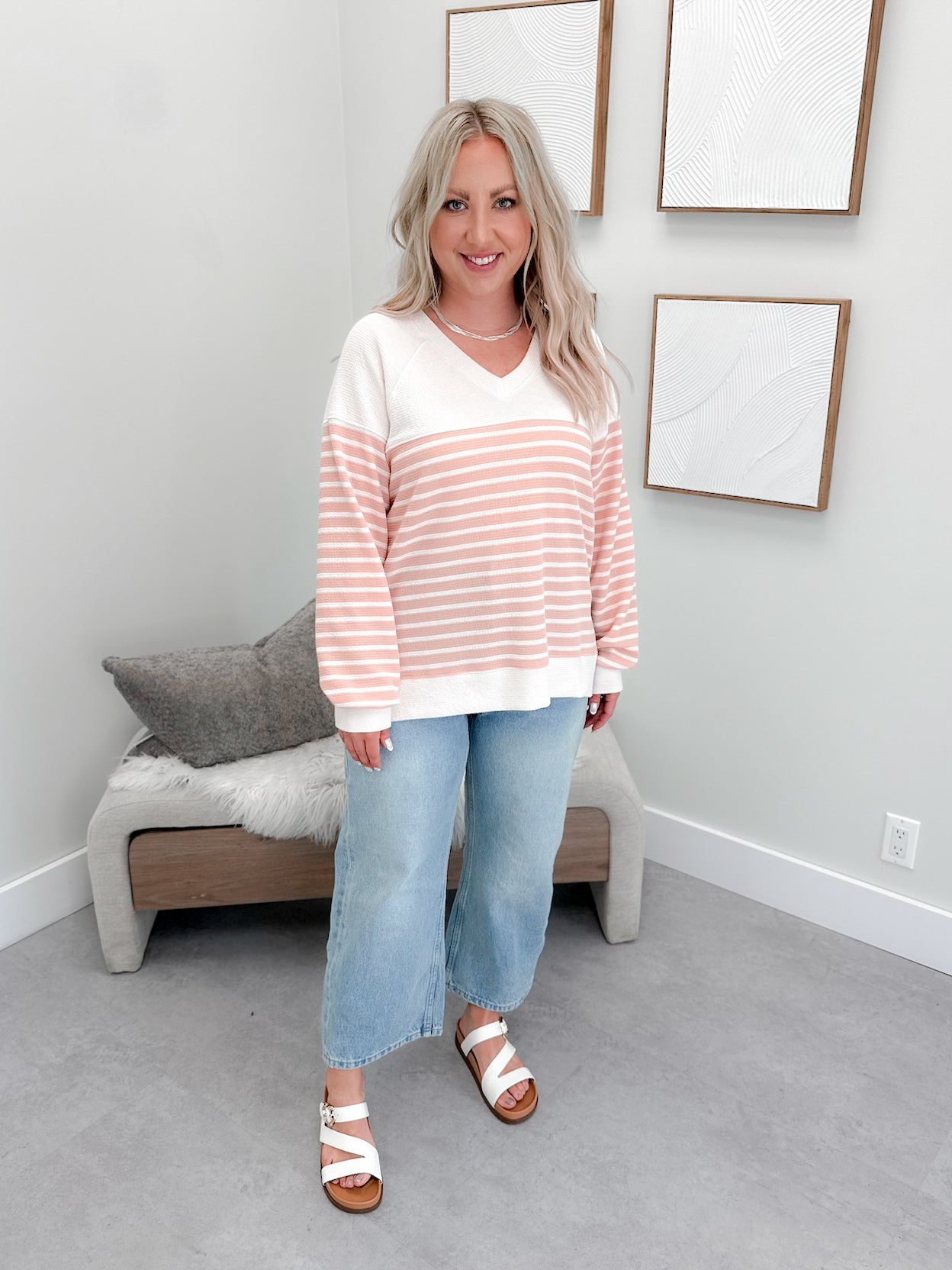 Orson Pullover in Rose Stripe