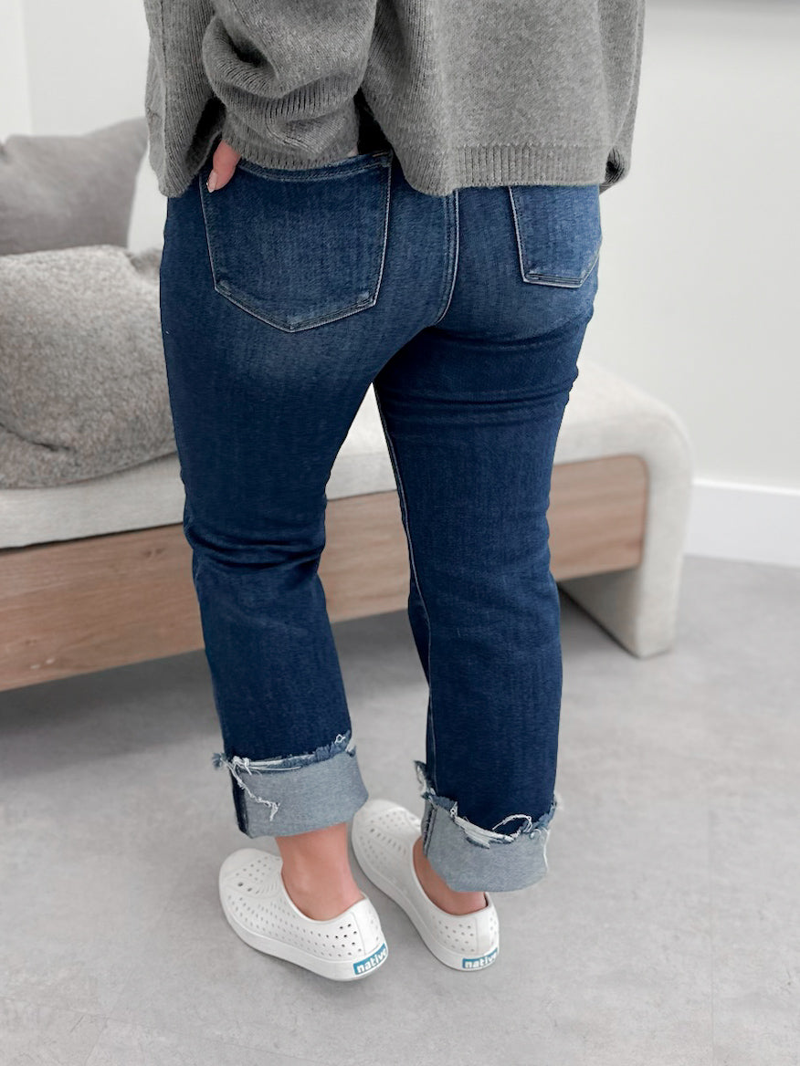 Arden Dark Wash Tummy Control Jeans by Risen
