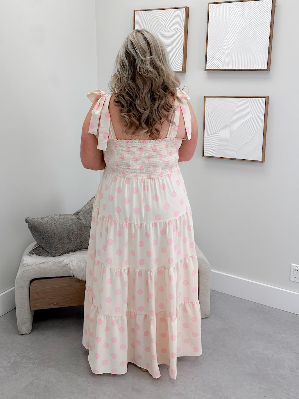 Palmer Polka Dot Dress in Pink