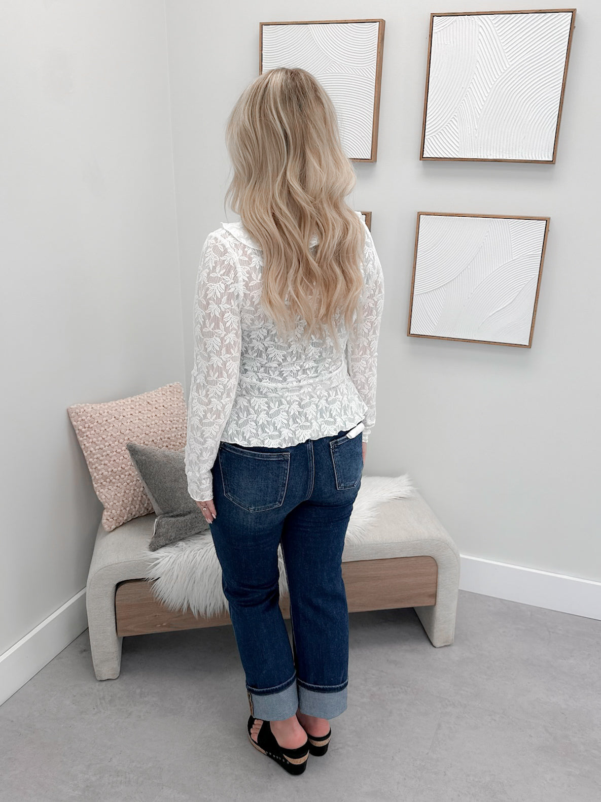 Bijou Peplum Top in Off White