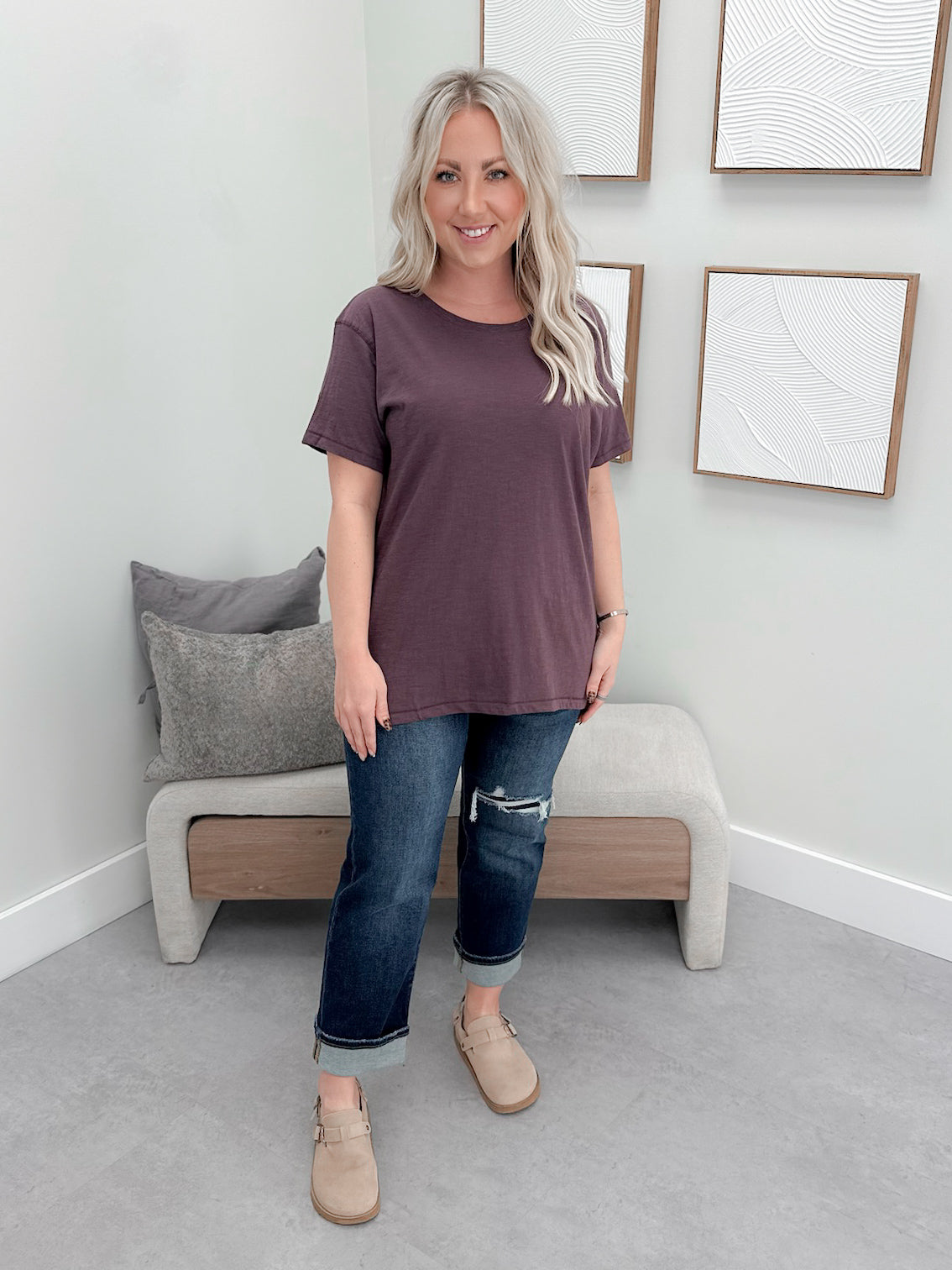 209 Tee in Plum by Twenty Nine The Label