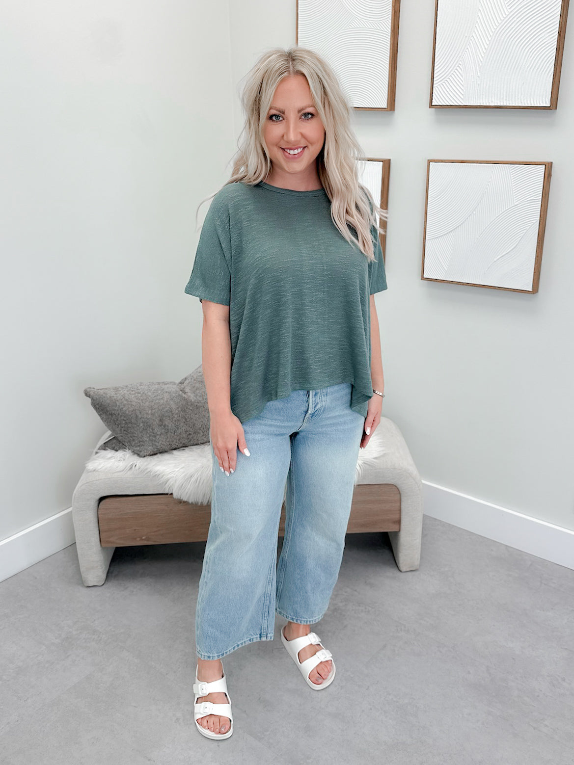 Summer Knit Tee in Spruce