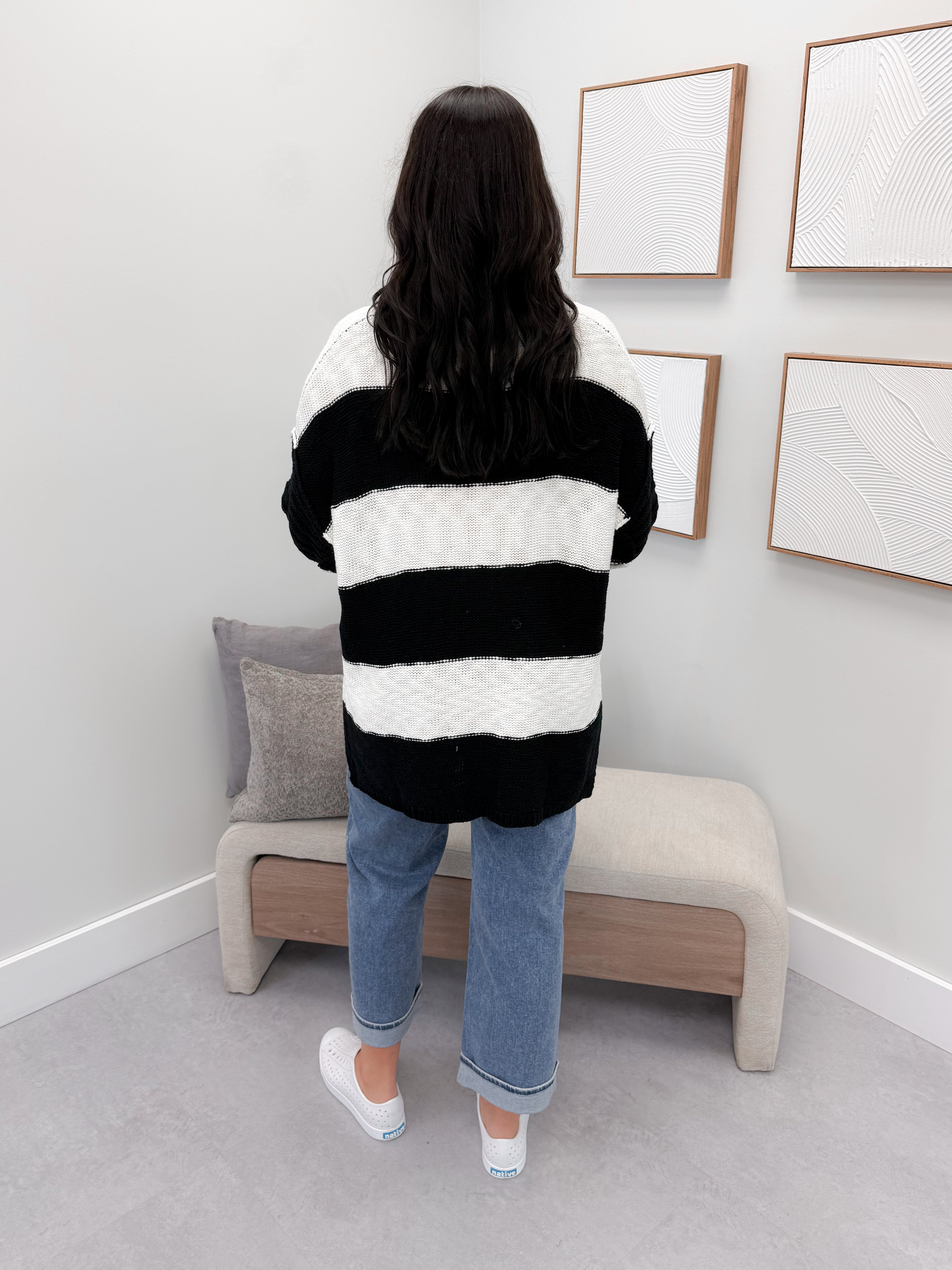 Colby Sweater in Black Stripe