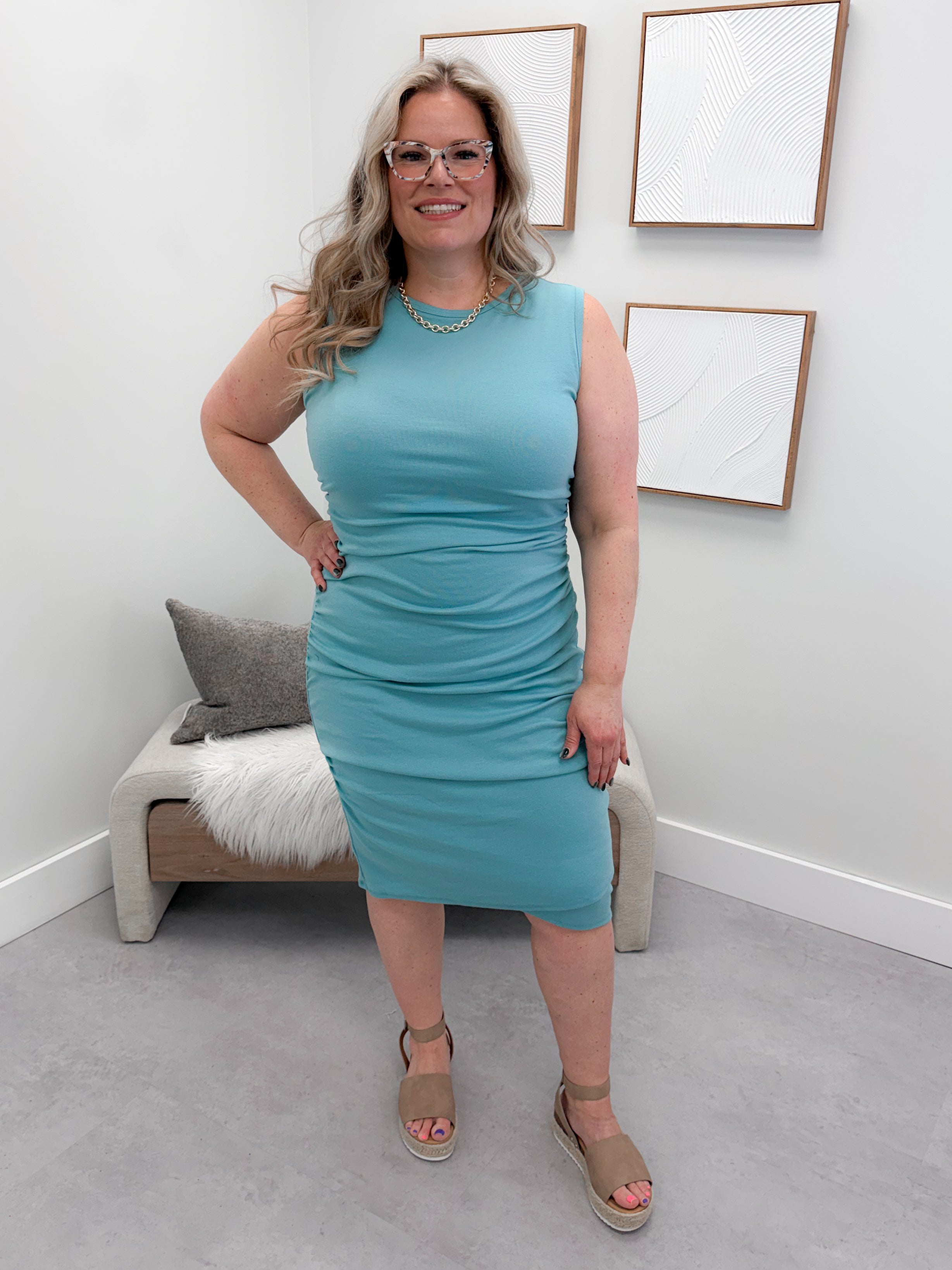 PREORDER - Better Than Basic Tank Dress in Sky by Ampersand Avenue